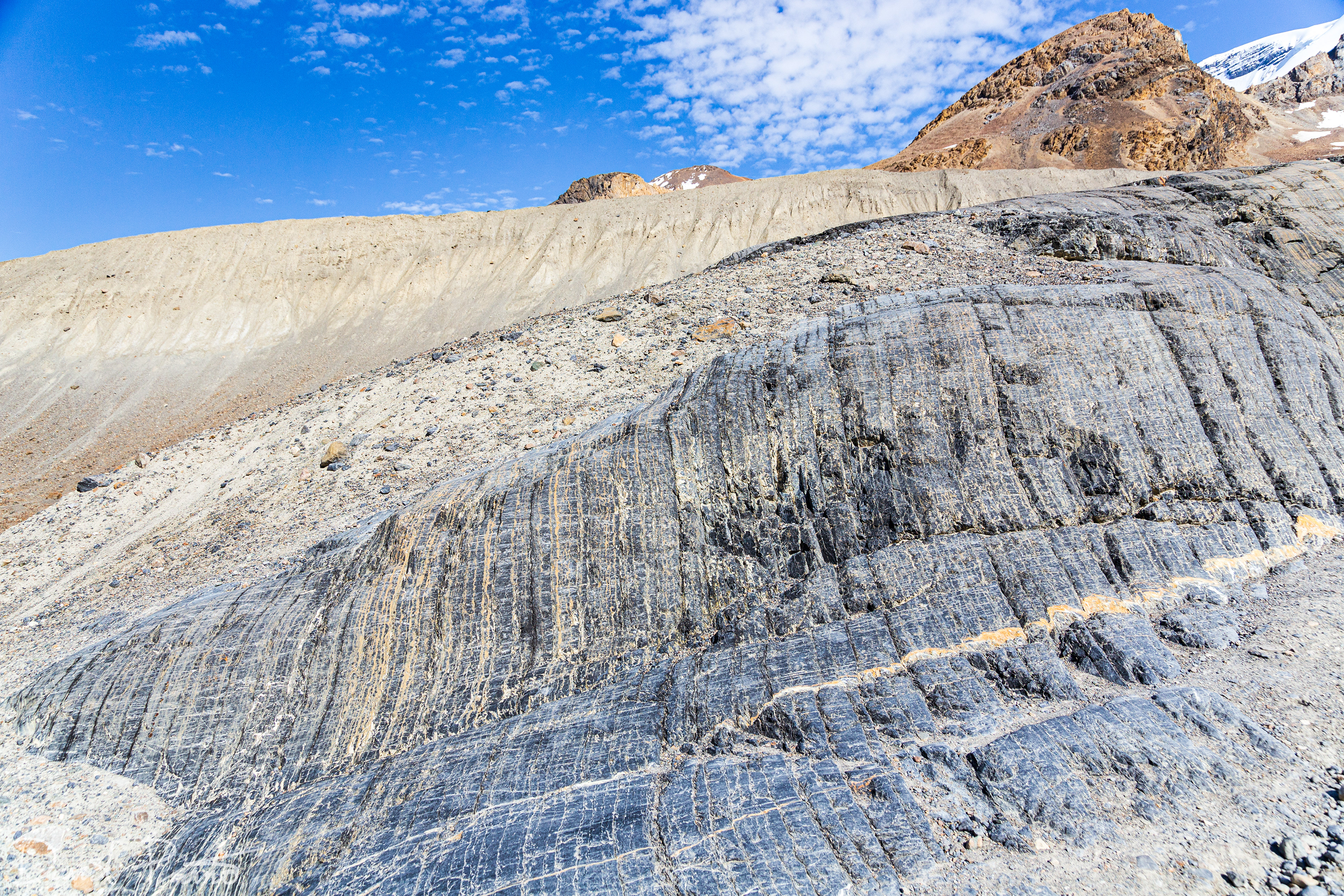 Glacial scouring at the Columbia Icefields