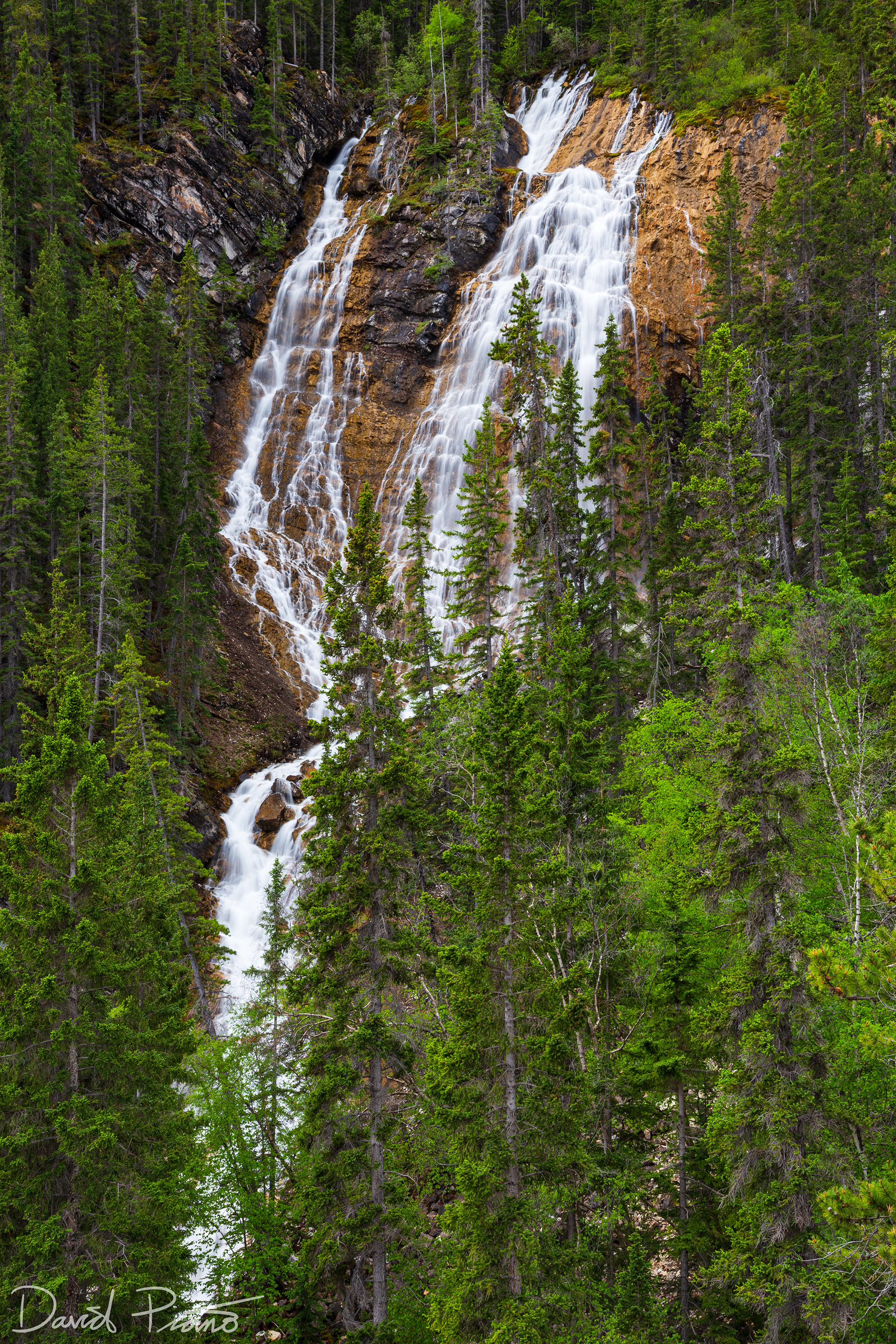 Waterfall below Grassi Lakes in Canmore, AB - June 2021