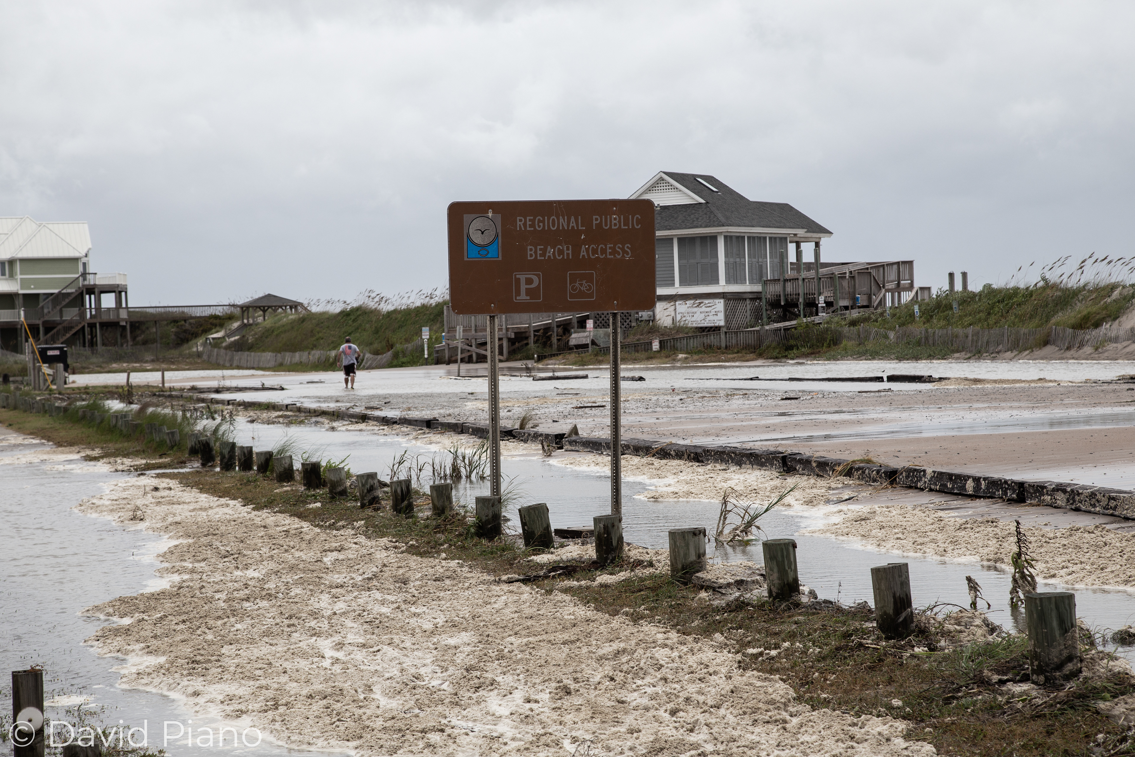 Storm surge at North Topsail Beach, NC - 09/13/2018
