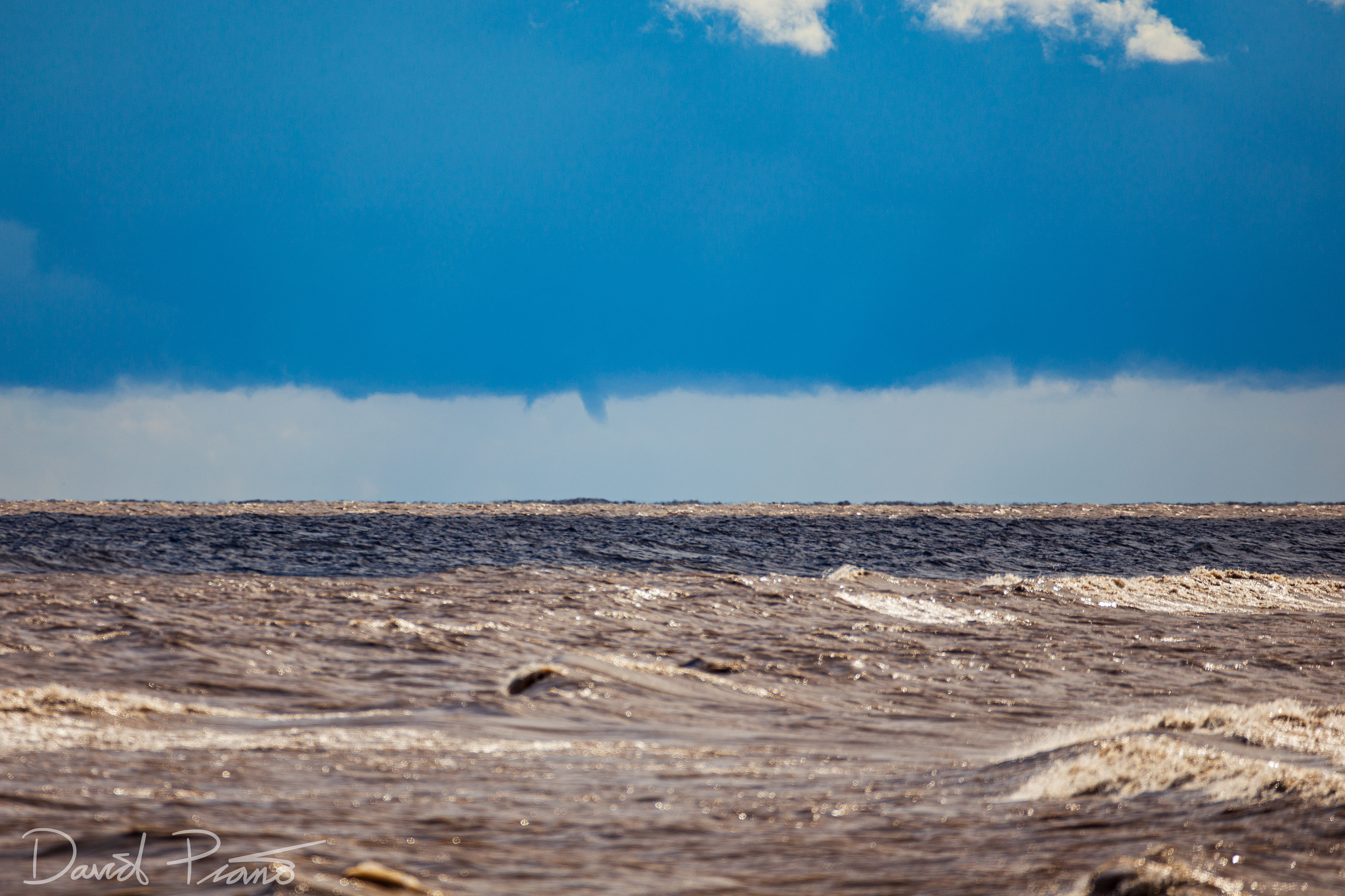 Waterspout funnels over Lake Erie seen from Long Point - 10/01/2020