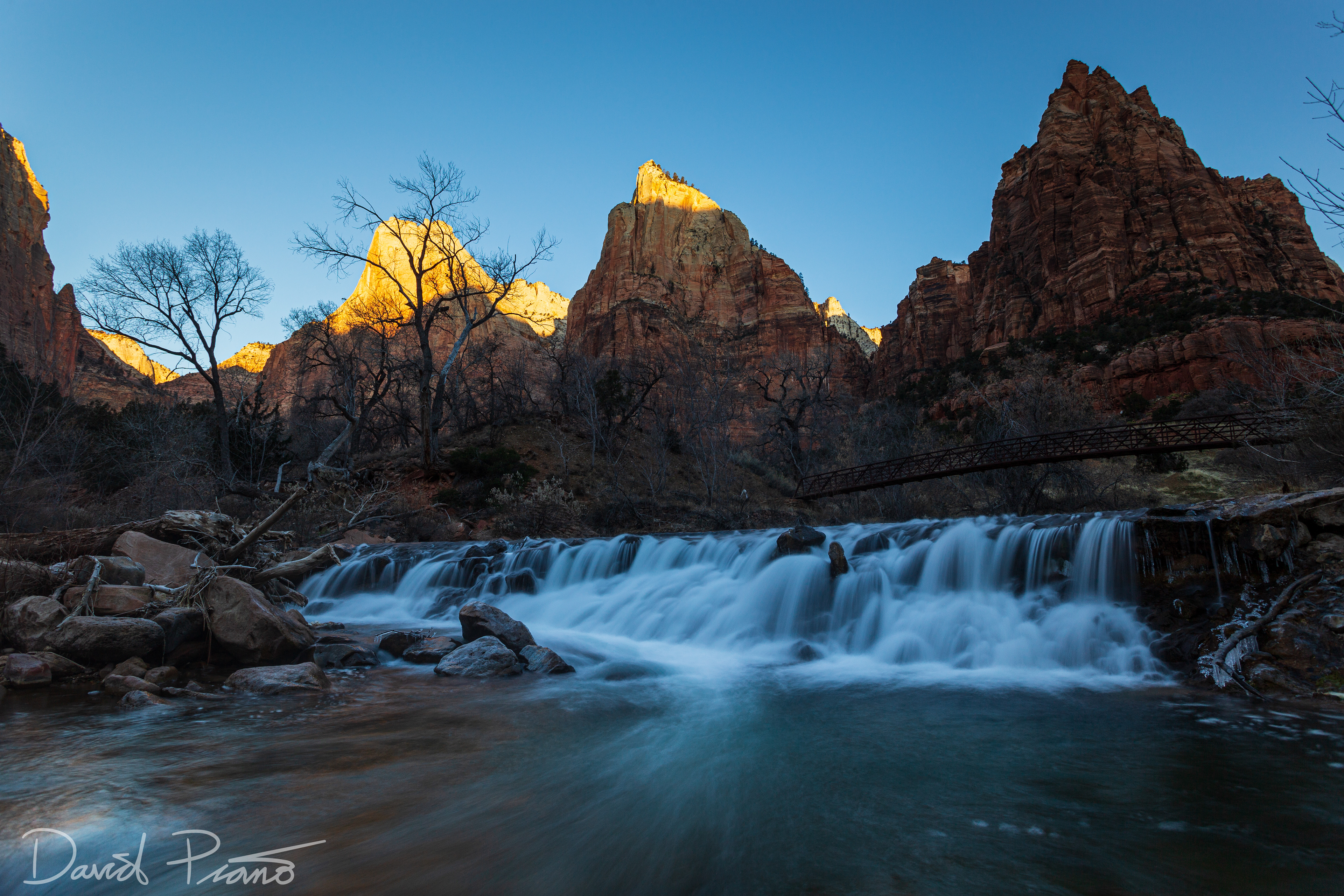 Zion Canyon Sunrise over the Virgin River - Feb. 2020