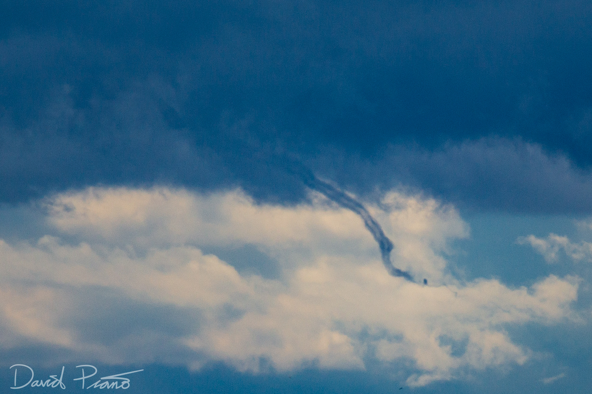 Waterspout rope-out over Lake Erie seen from Long Point - 10/01/2020