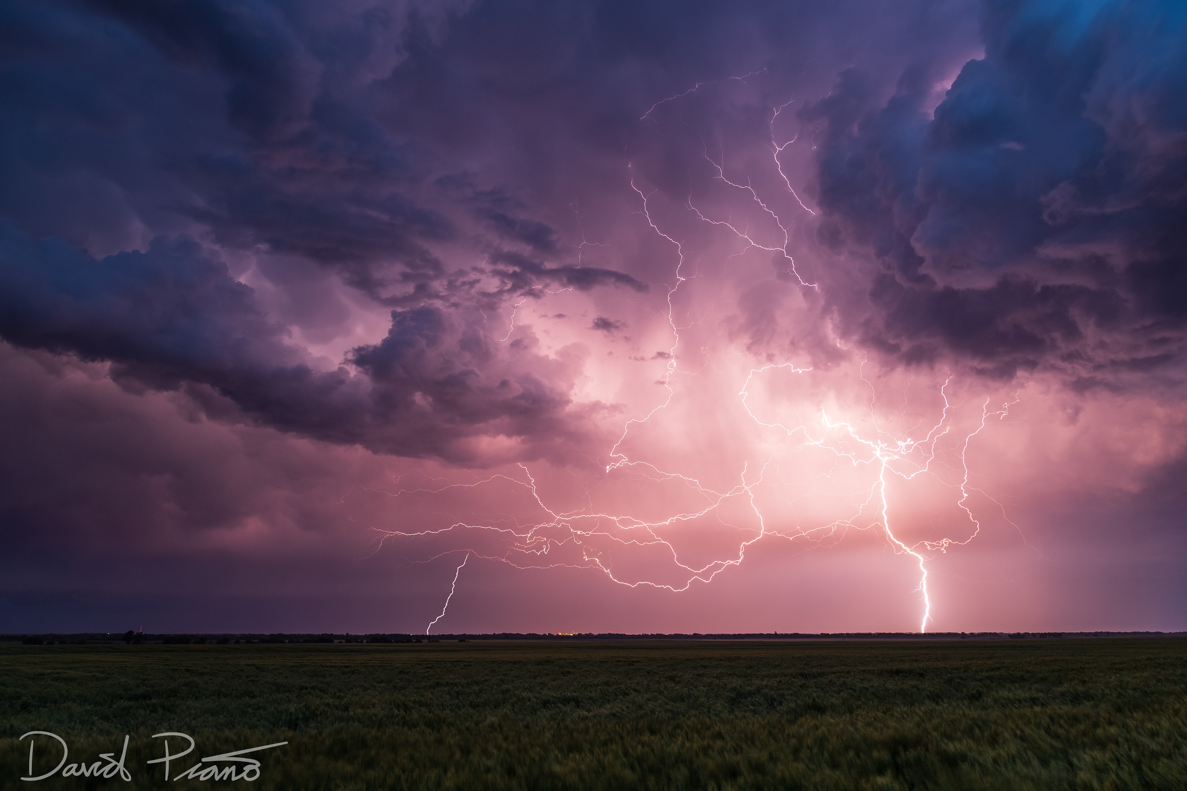 A dazzling lightning display was produced by this severe storm near __, OK - 05/18/2019