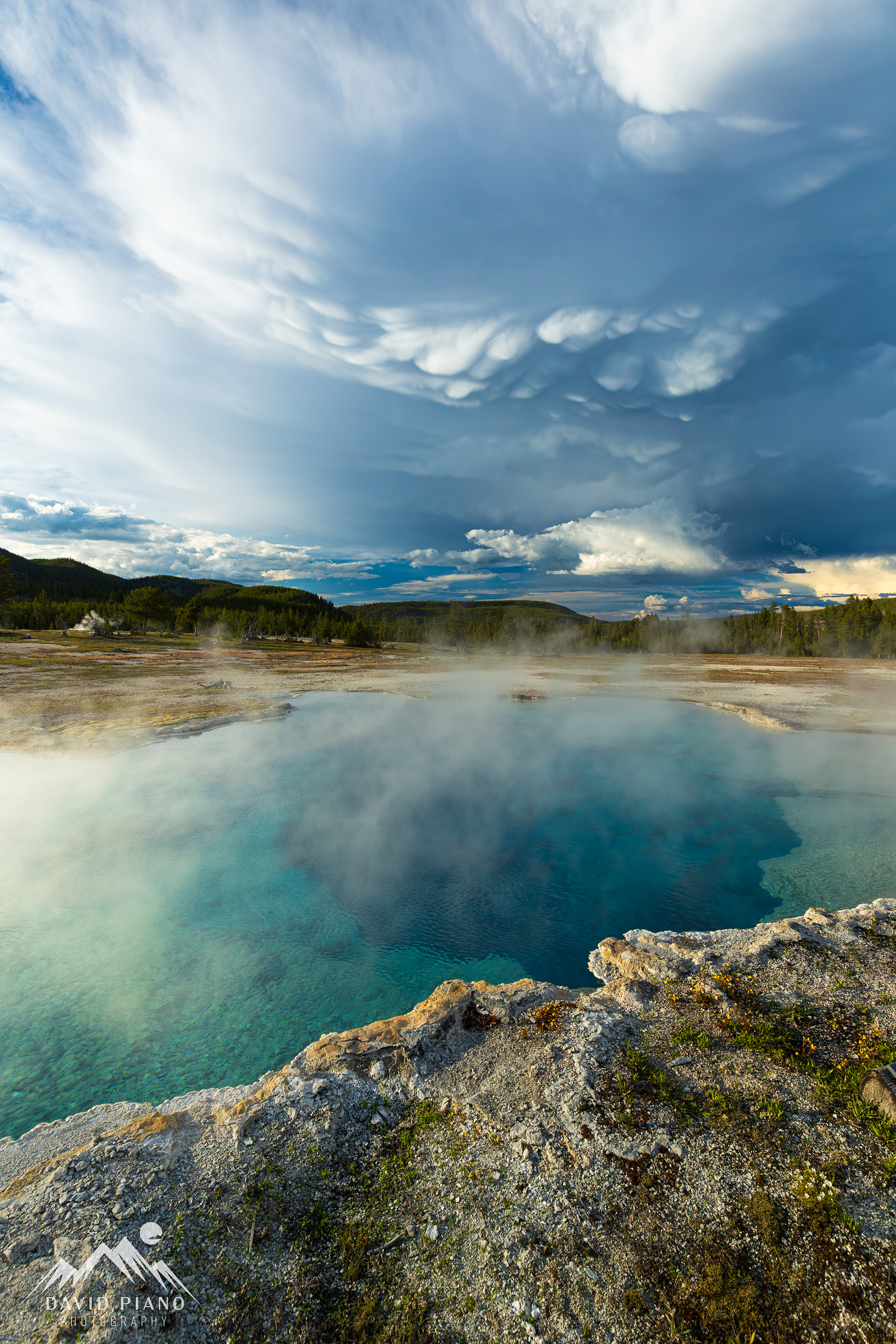 Sapphire Pool with mammatus clouds