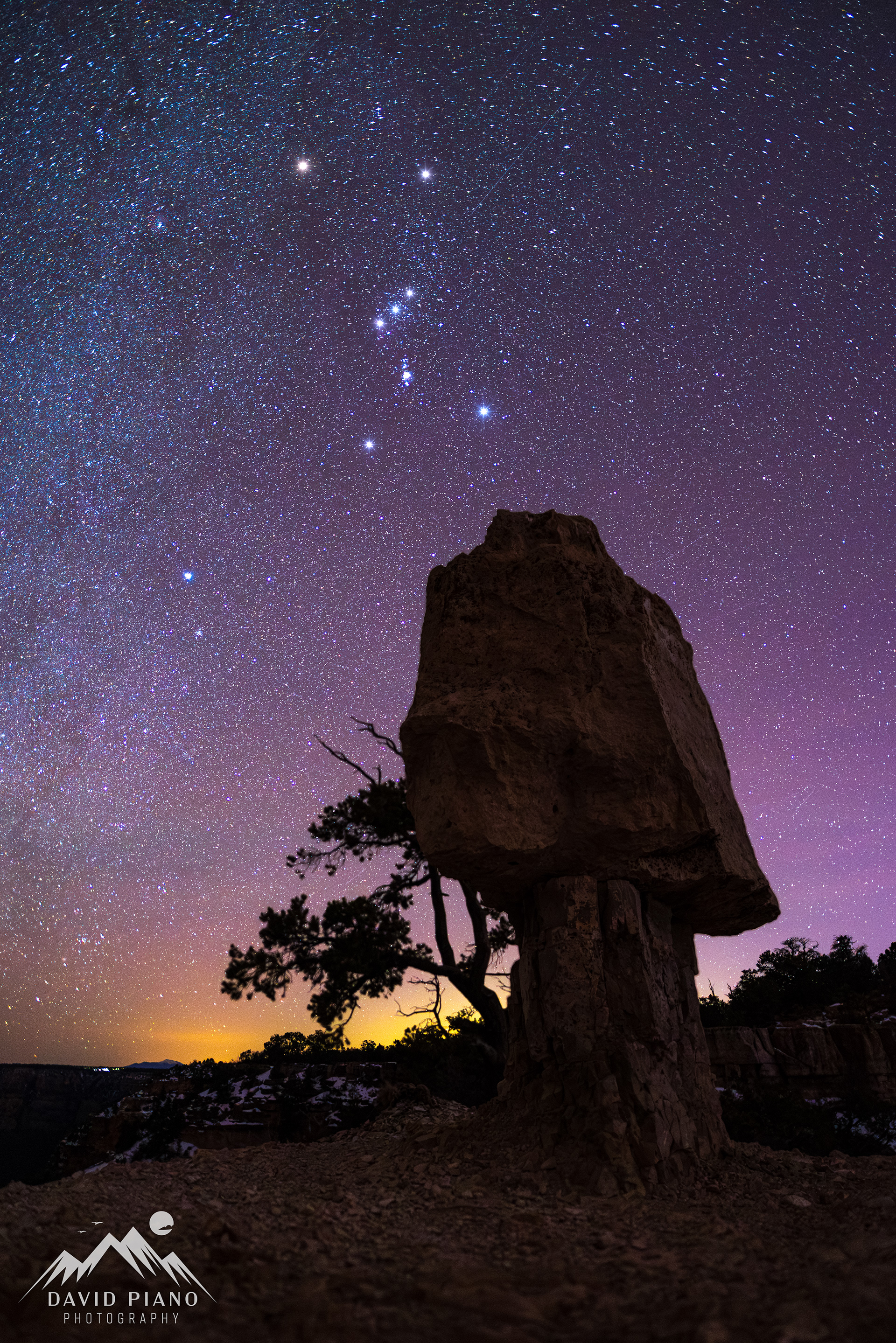 Orion "The Hunter" shines over Shoshone Point in Grand Canyon National Park