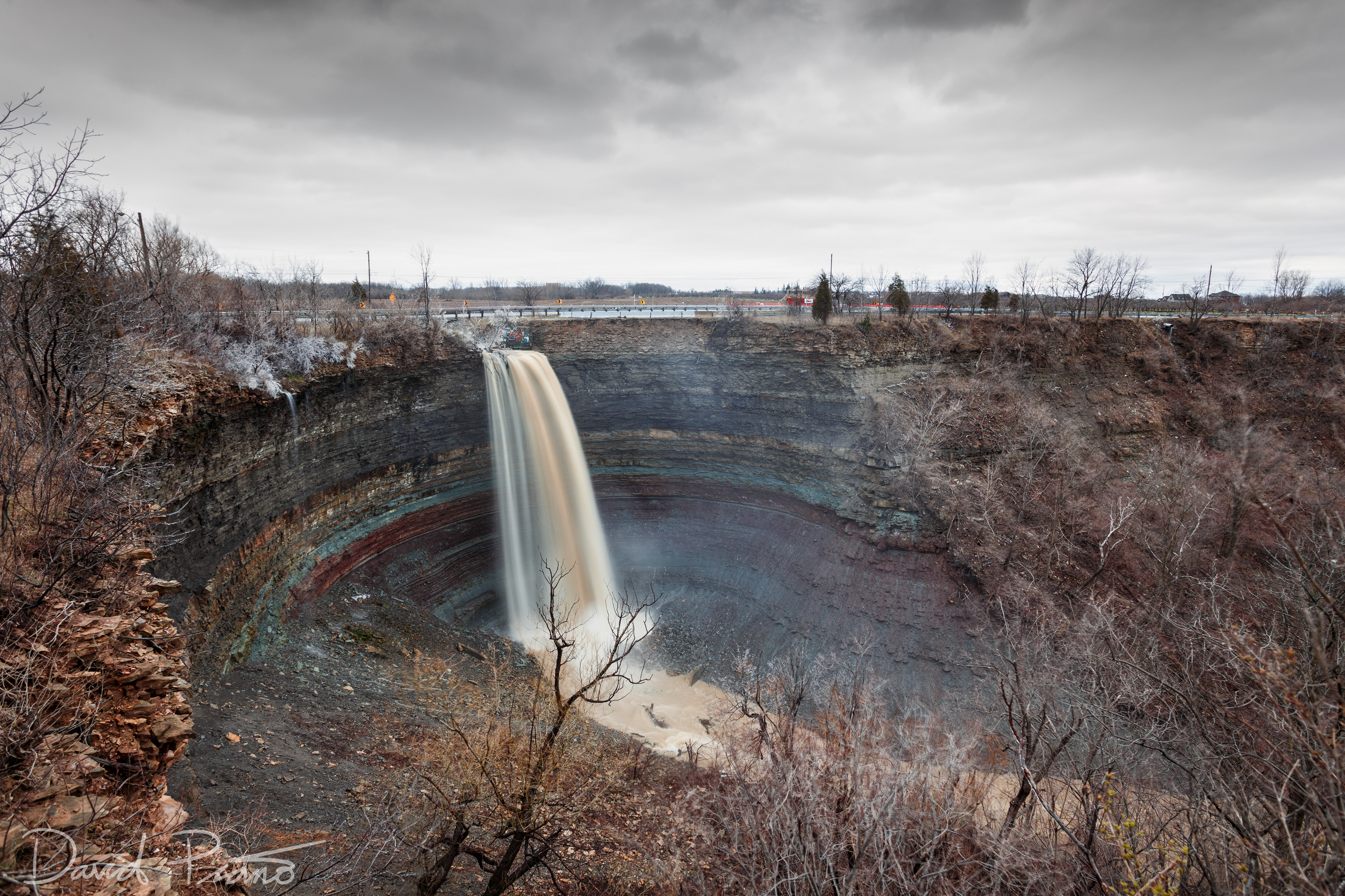 Devil's Punchbowl Falls during flood - Stoney Creek, ON - April 2017
