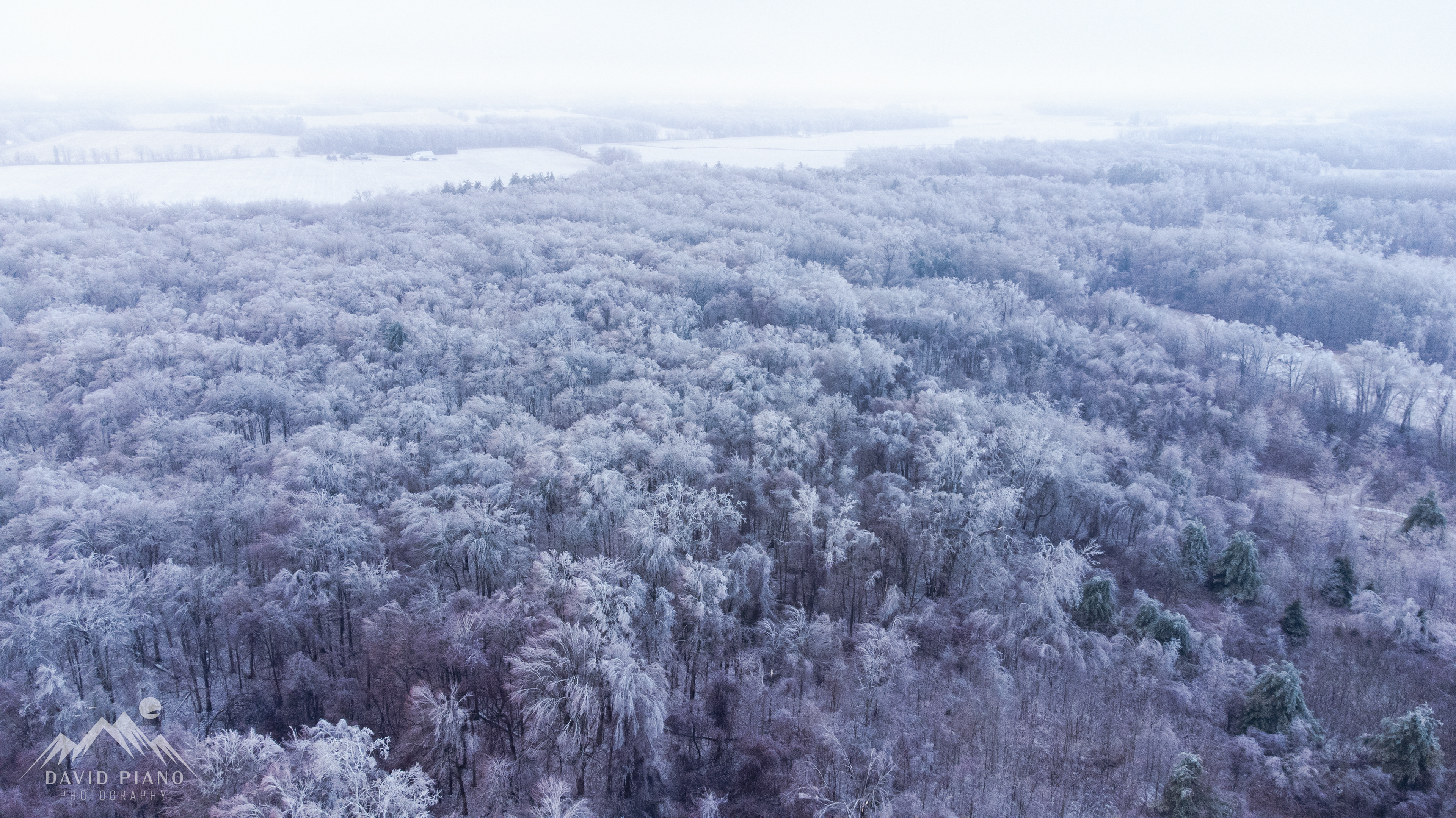 Drone views of an ice storm in Norfolk County, ON on Feb 23, 2023