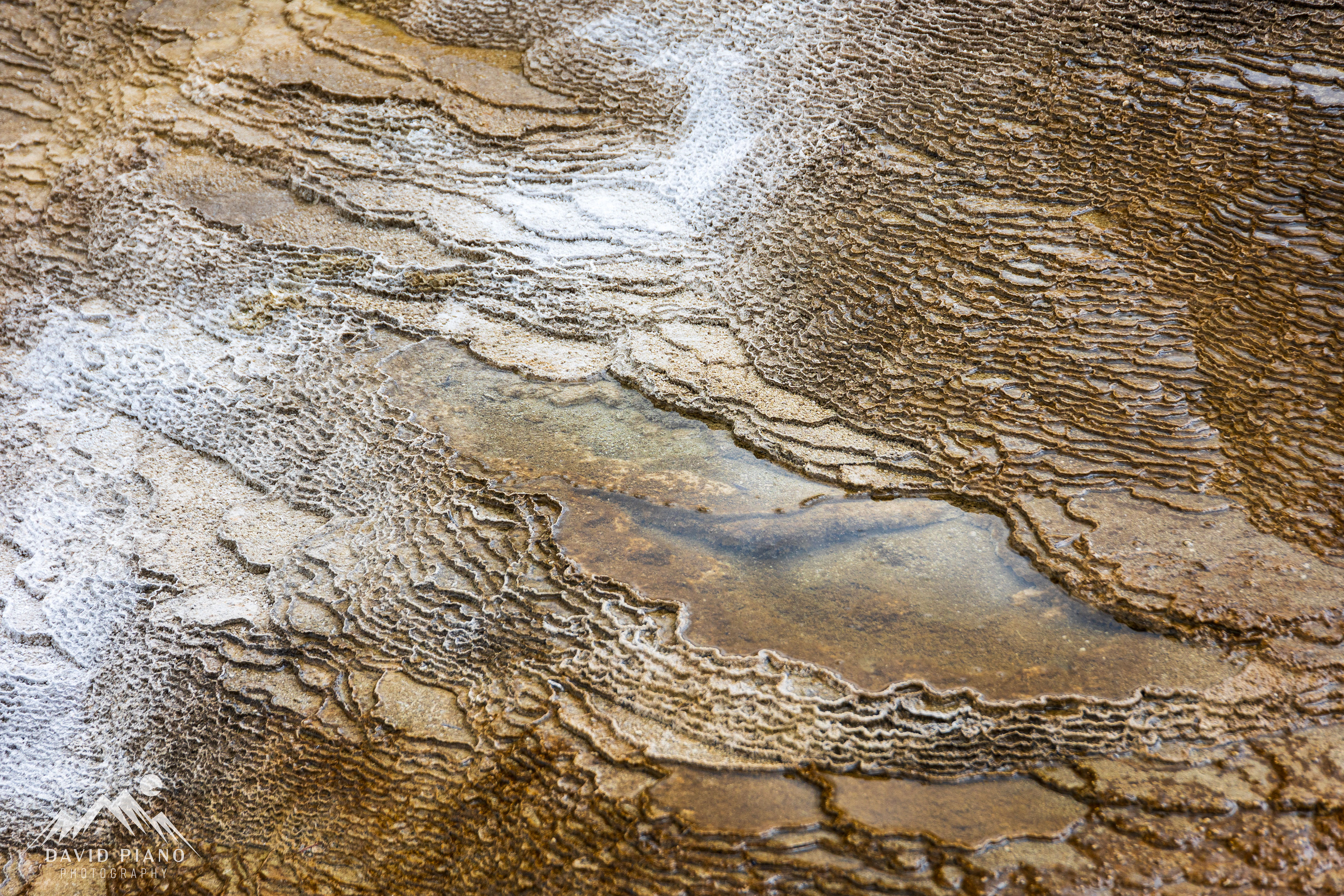 Intricate terraced travertine deposits