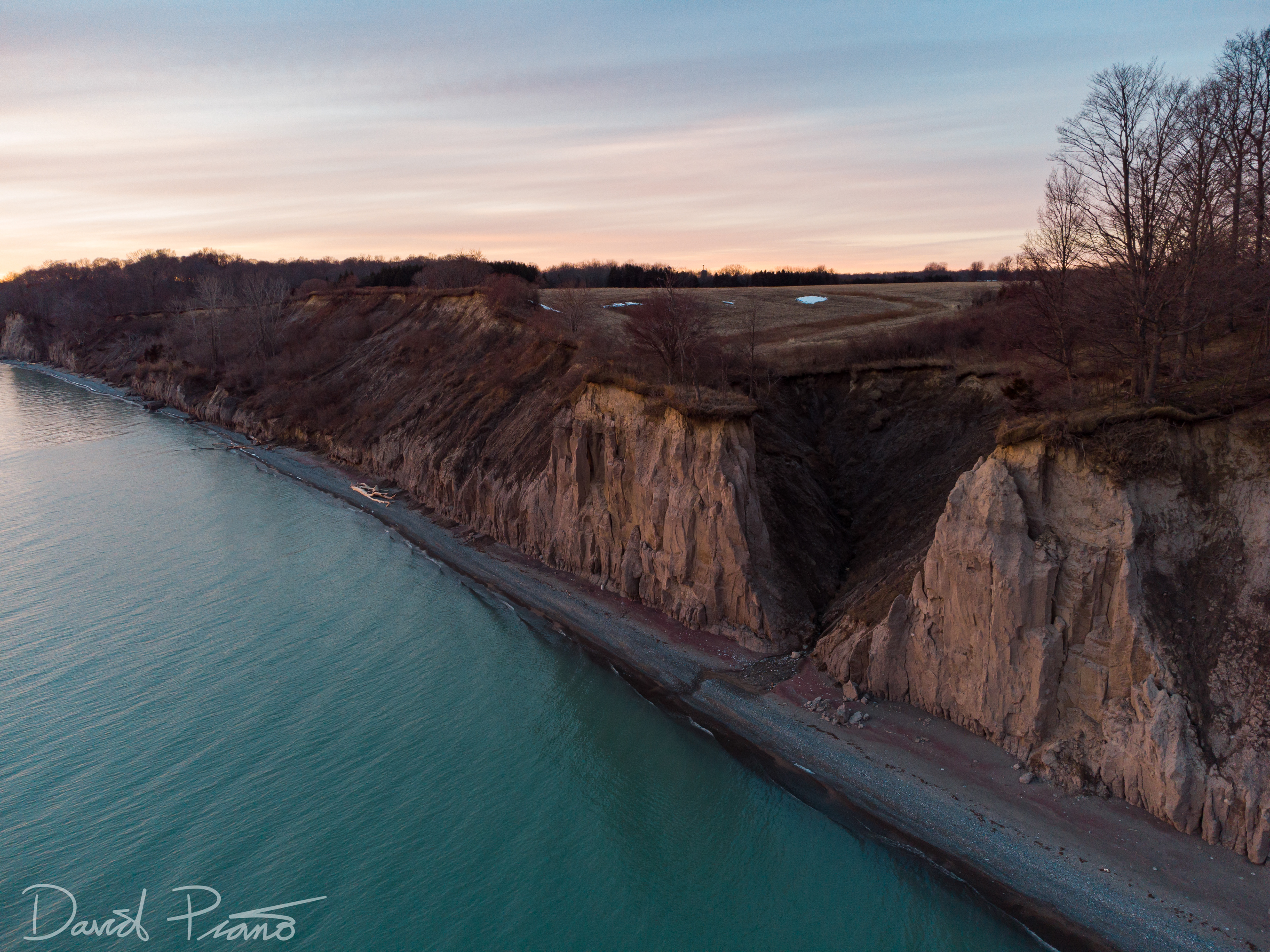 Lake Erie sand cliffs along the coastline of Elgin County, ON