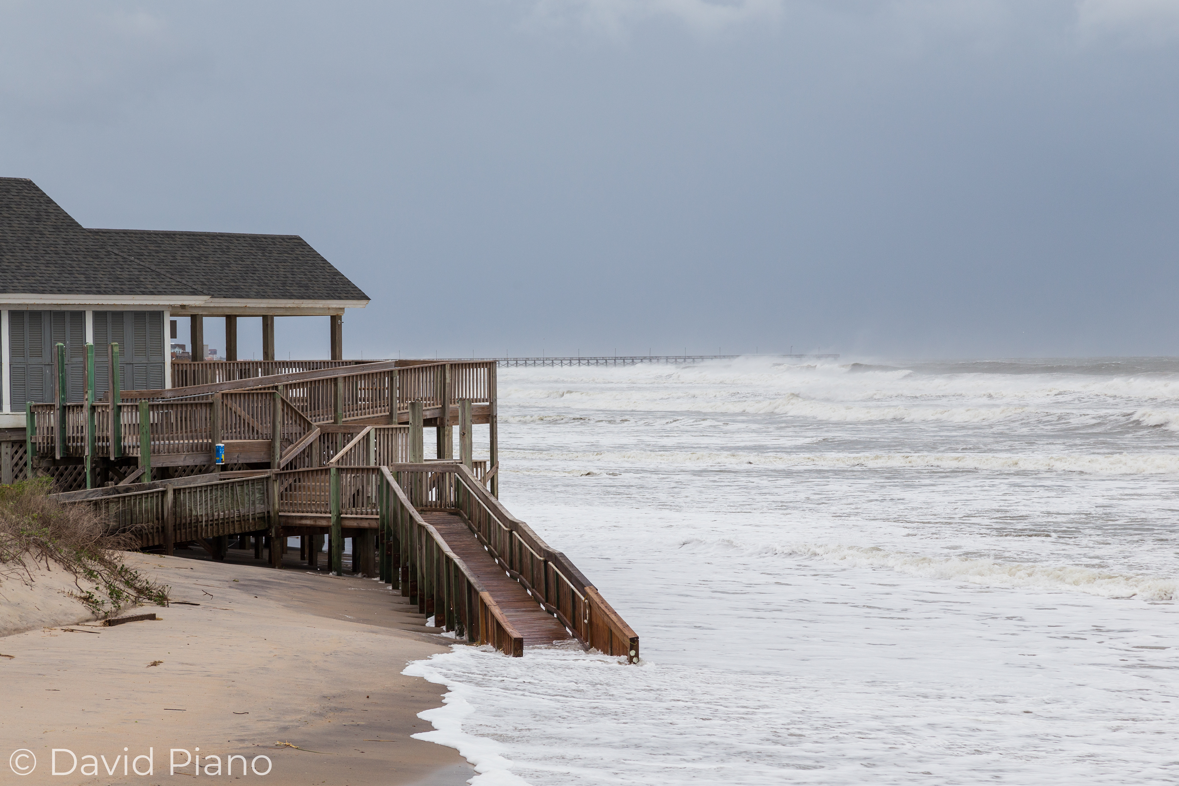 Storm surge at North Topsail Beach, NC - 09/13/2018