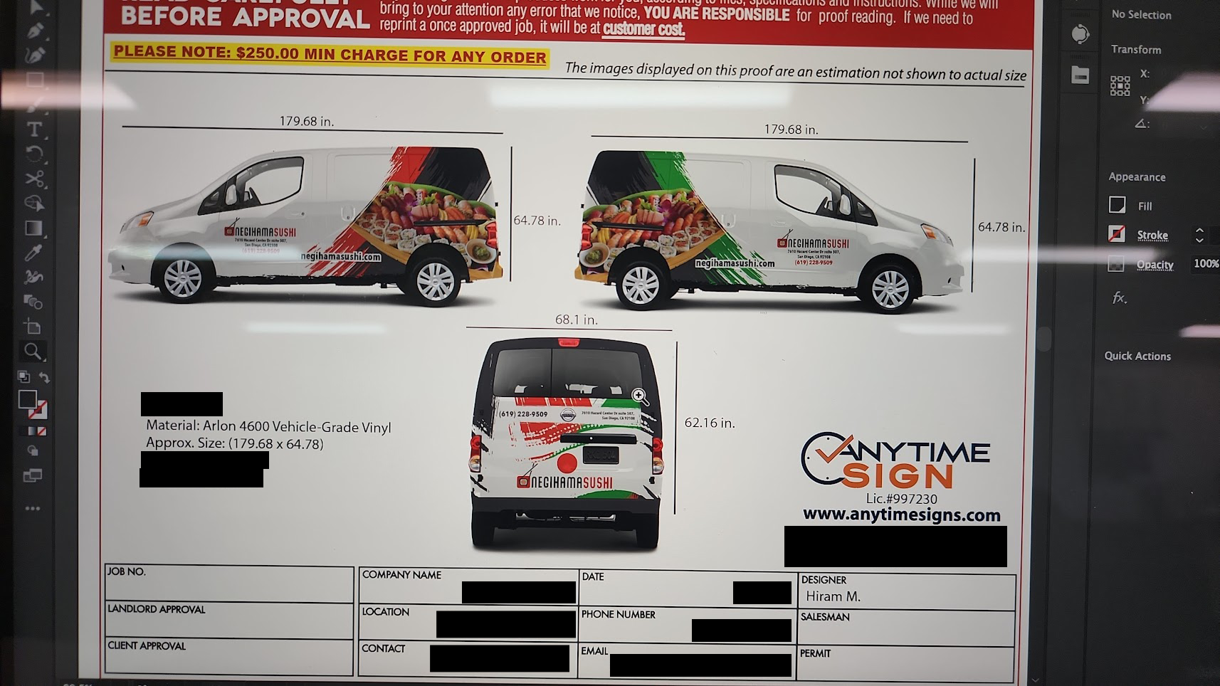 Negihama Sushi Van Project Specs