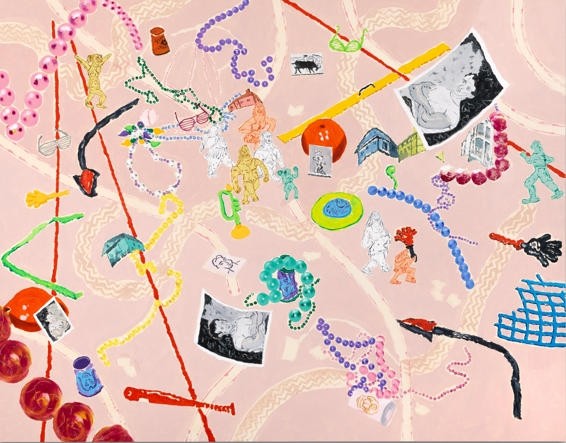 Léonard Martin, Parade Tracker III, 2025, oil and acrylic on canvas 171×219cm—671/4 ×861/4 in. Courtesy of the artist and Templon, Paris – Brussels – New York. 