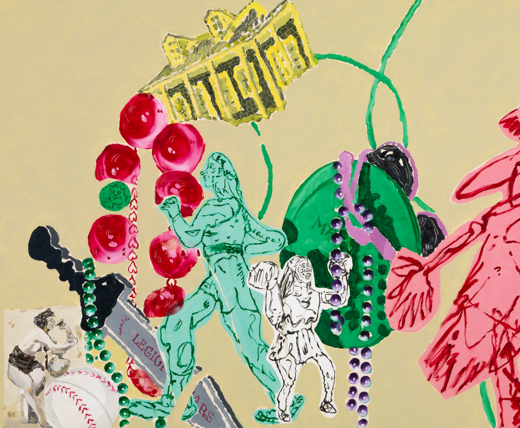 Léonard Martin, Beads & Bodies VII, 2025, oil and acrylic on canvas Courtesy of the artist and Templon, Paris – Brussels – New York.