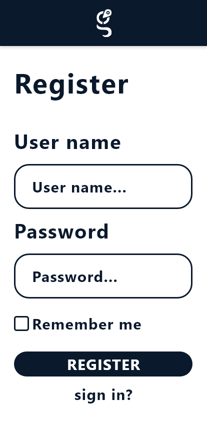 Register page