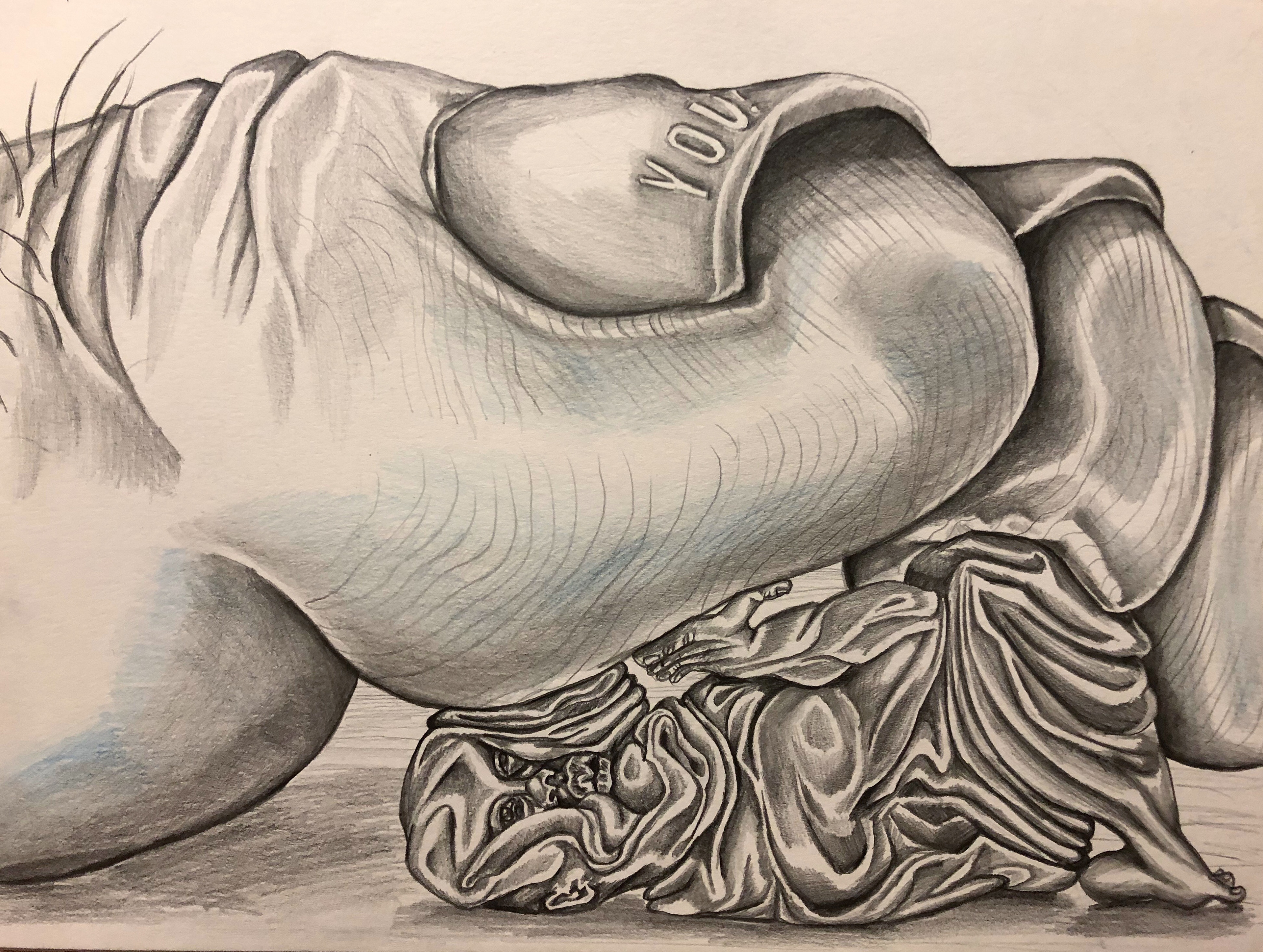 "YOU!", 9"x12", Graphite on Bristol, 2019 