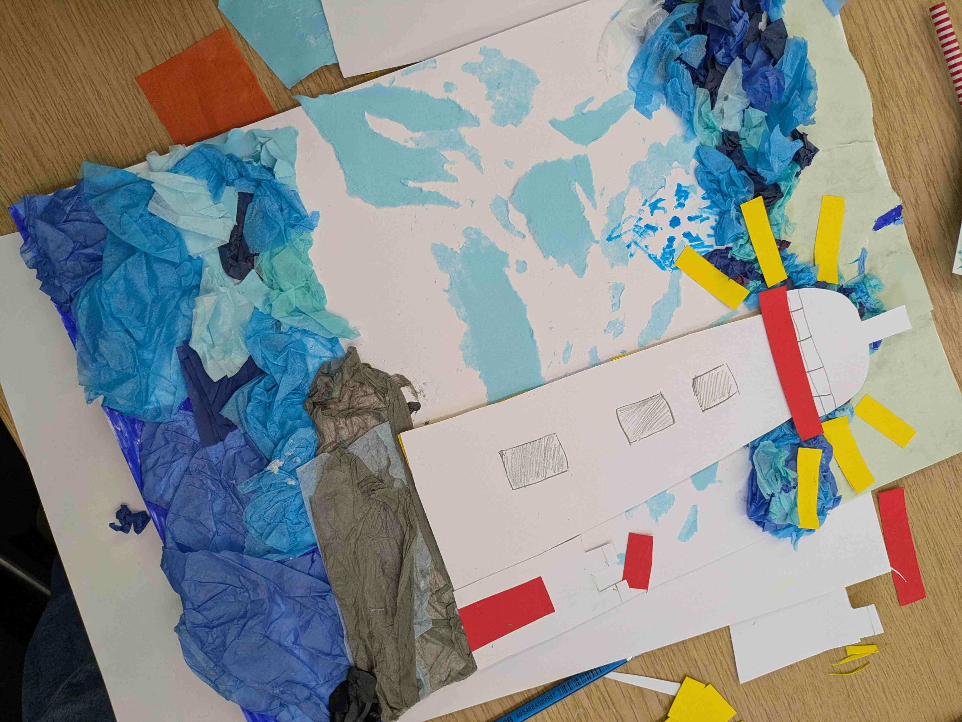 Howth Lighthouse mixed media Collage