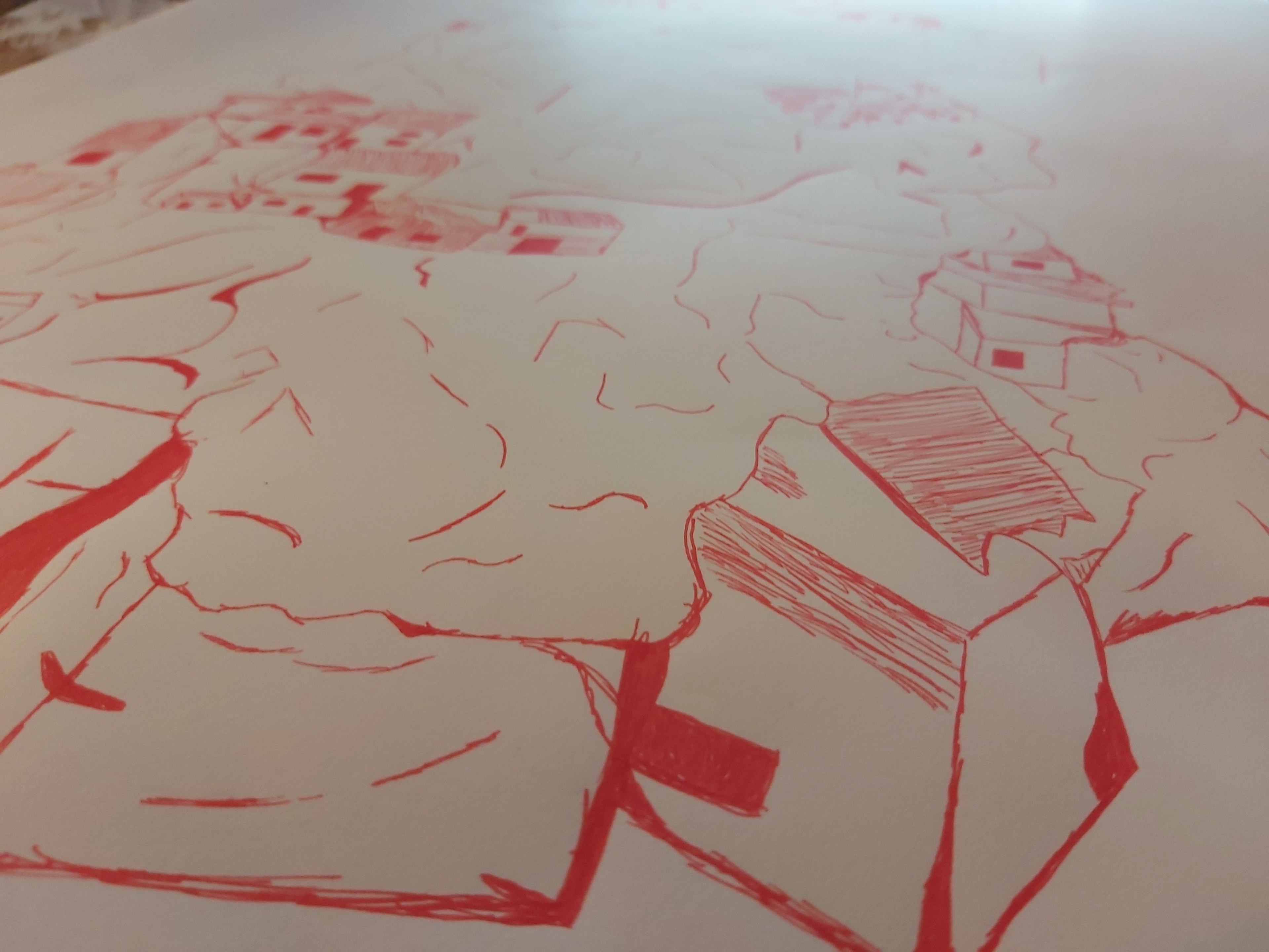 Tower of Houses - 2019 - Red Bio Pen