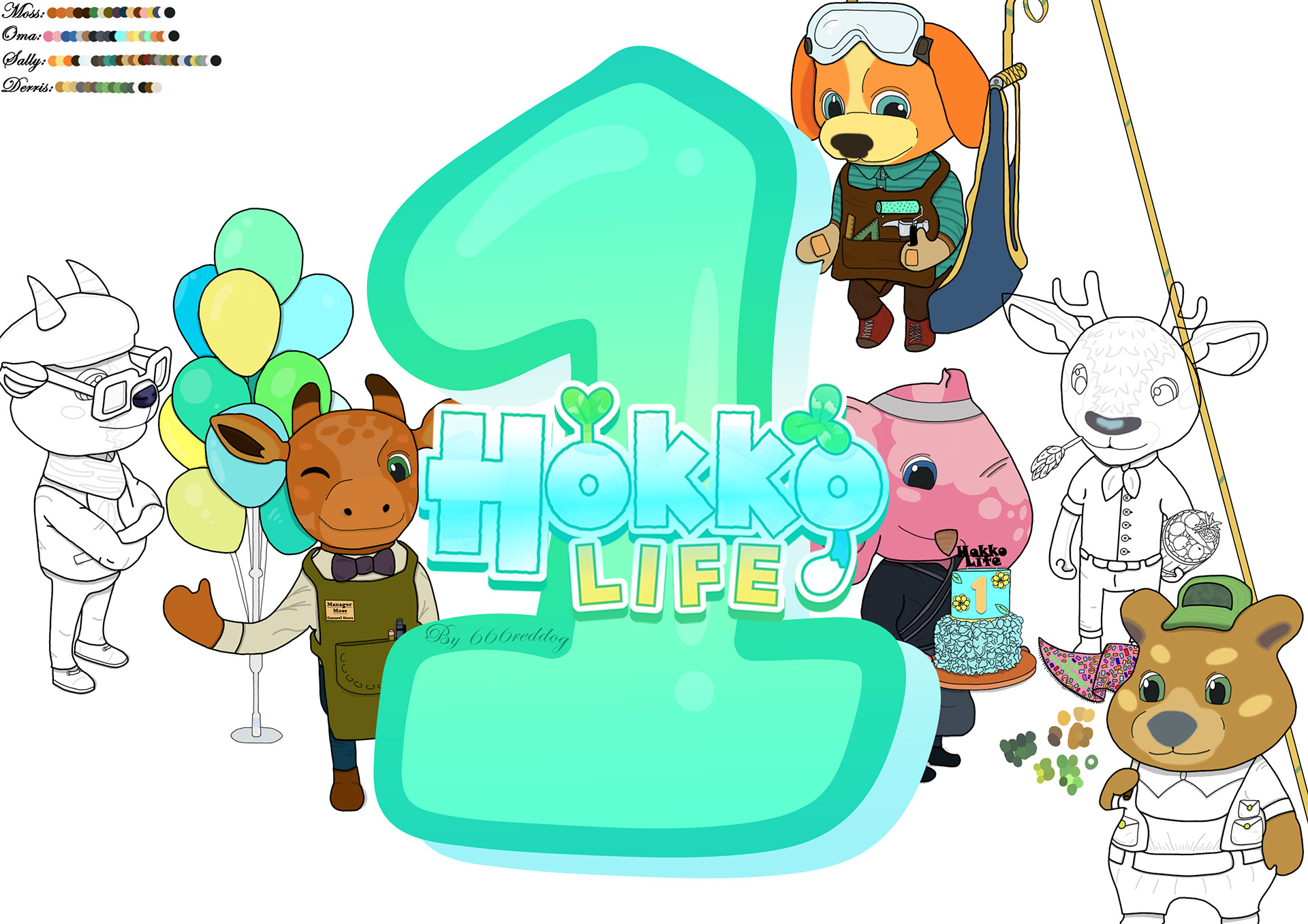 Progress Image of a drawing for Hokko Life ~ Never Completed as Lost the File :(