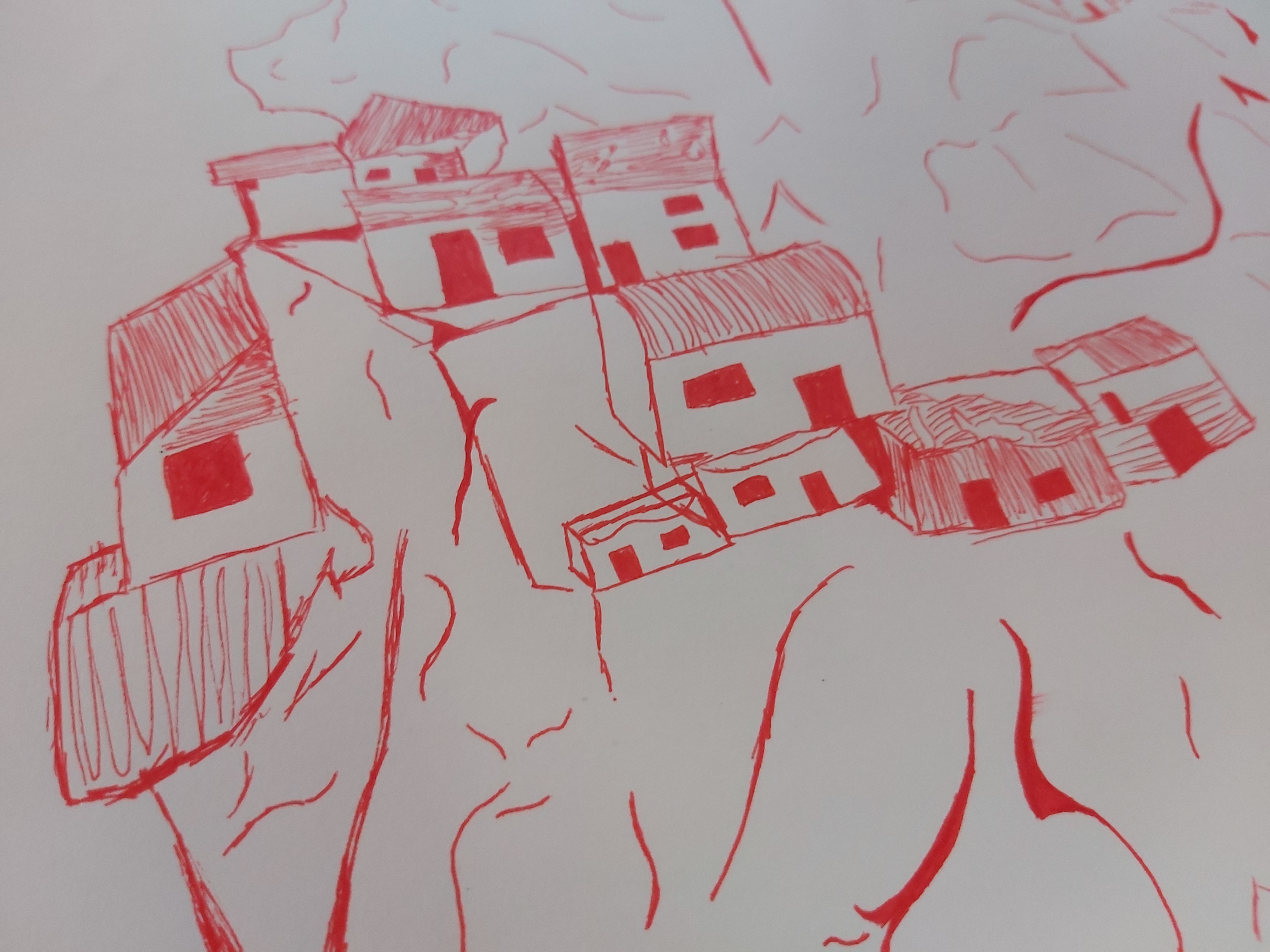 Tower of Houses - 2019 - Red Bio Pen