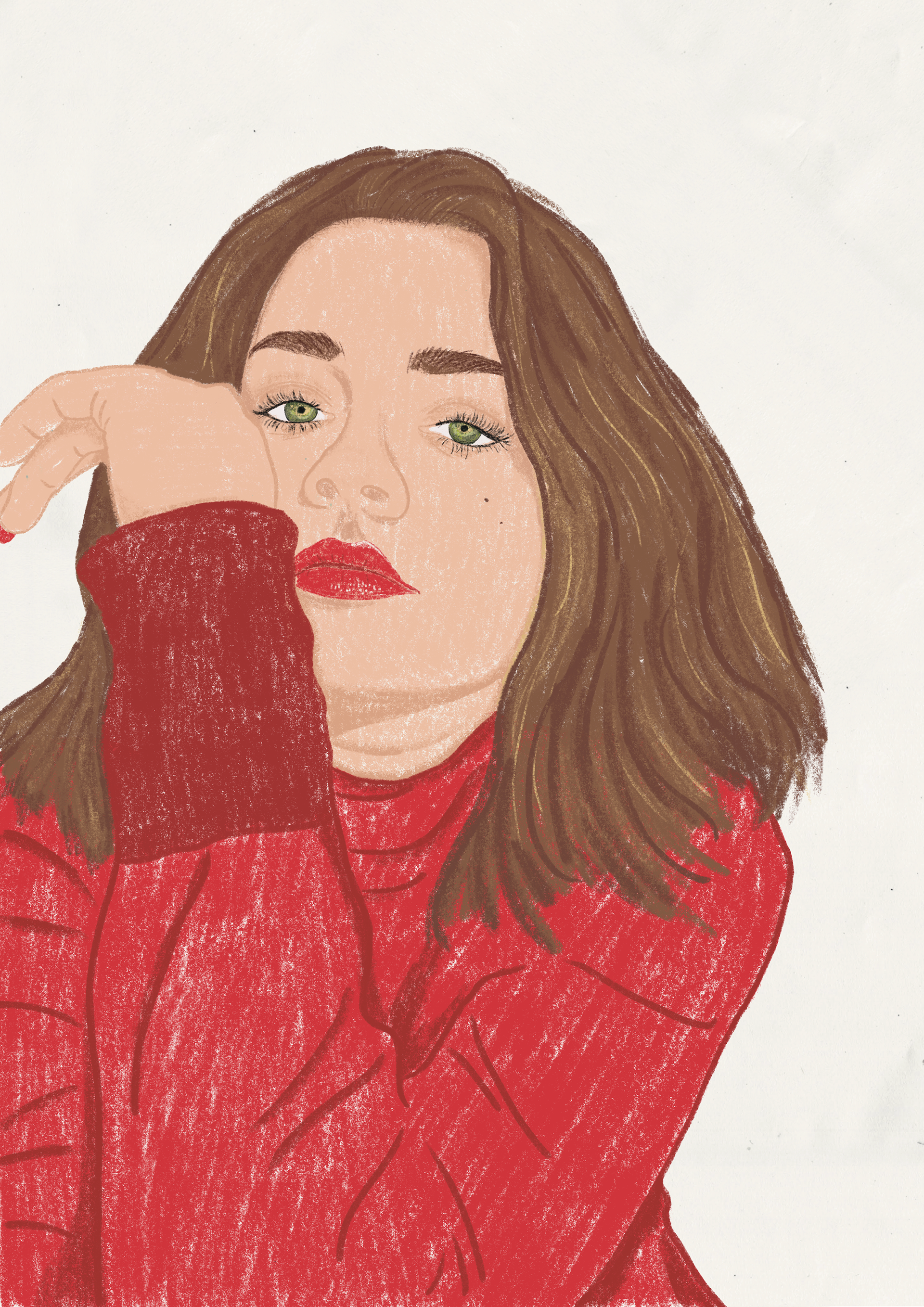 A portrait of me wearing a red jersey 