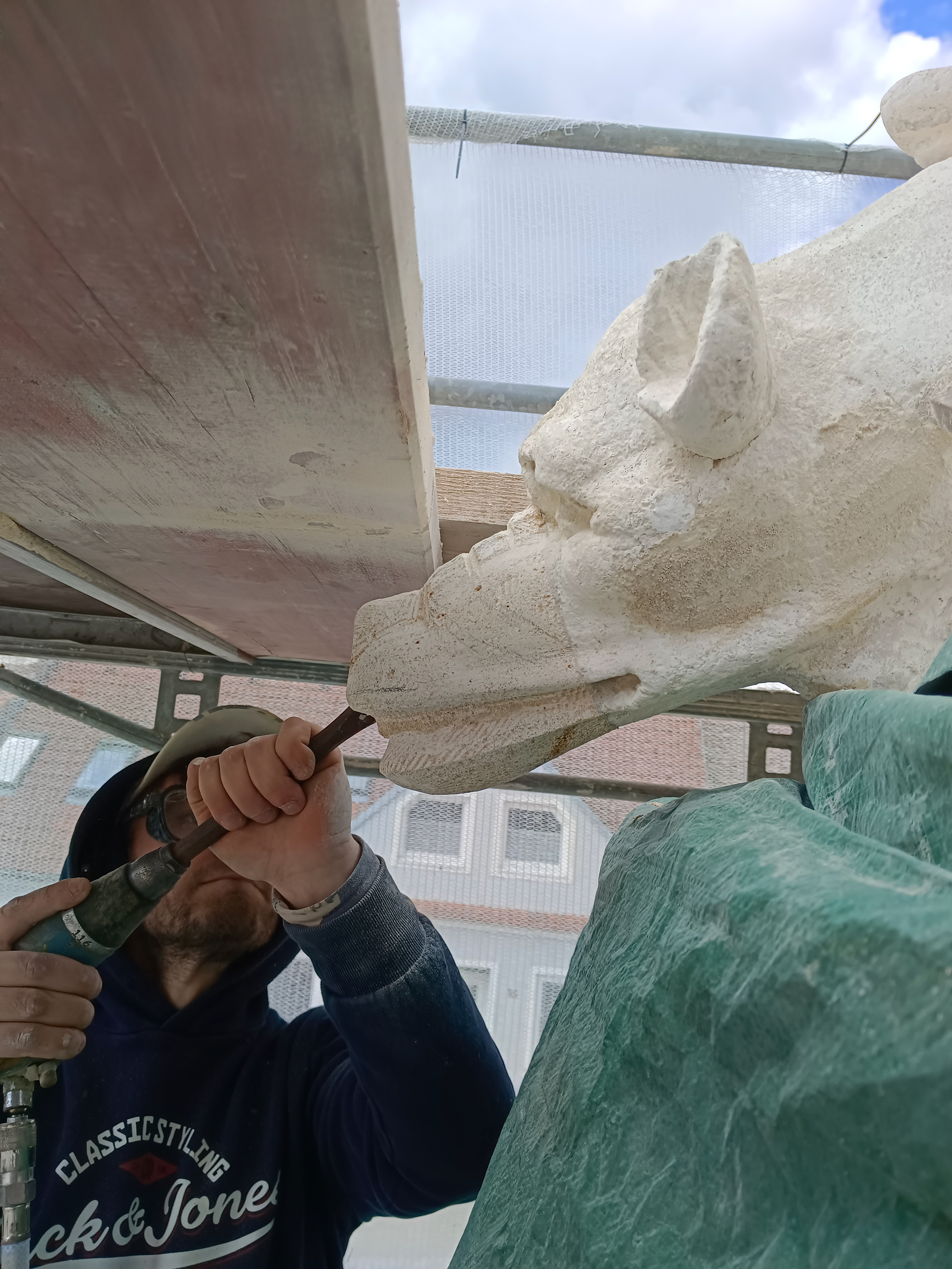 2024 Mariensäule Schrattenthal fehlende Drachenschnauze in Neuherstellung