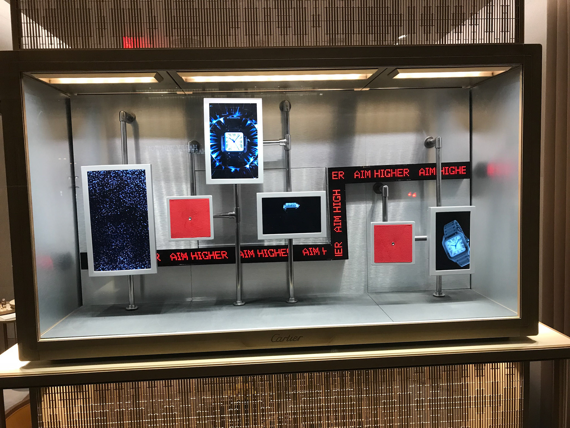 Scrolling Text & Video Wall to commemorate legendary aviator Alberto Santos-Dumont - Cartier SF, 2018