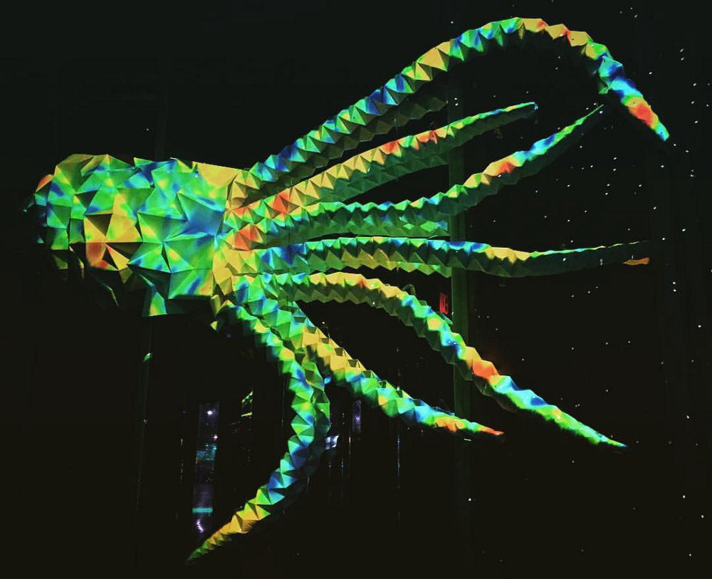 9ft Projection Mapped Kraken - Folded By: Uttam Grandhi, Sofy Yuditskaya, Kirill Shevyakov, Alexander Savich, Andrew Pistella, Tori Ta S Jones, 2016