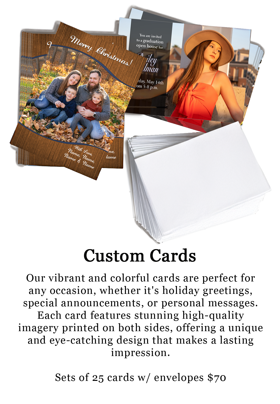 Senior photo custom cards