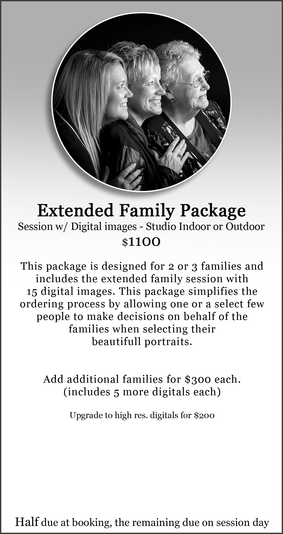 Family portrait package