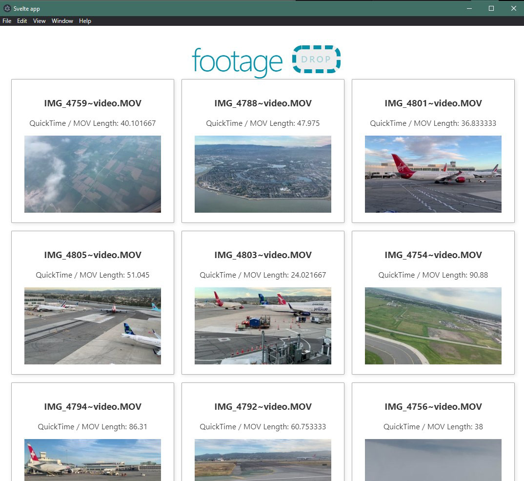 Video footage ingestion tool with FFMpeg backend