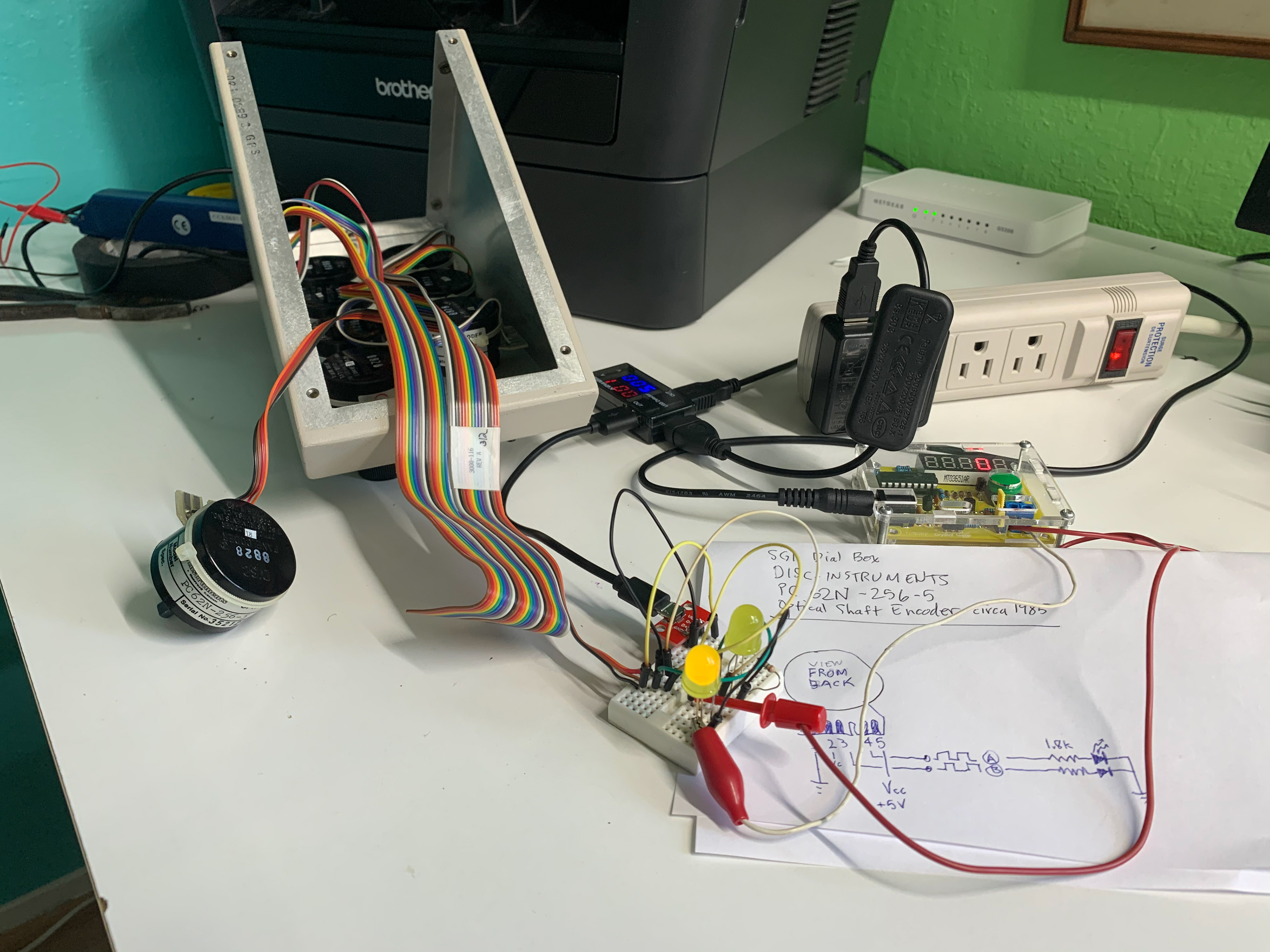 Frequency measurments for optical rotation encoders from vintage SGI box