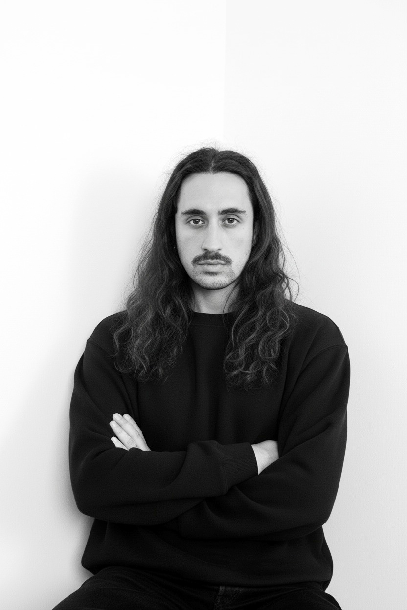 Portrait of Guillermo Subuno, Spanish visual artist and designer based in Sydney, 2025.