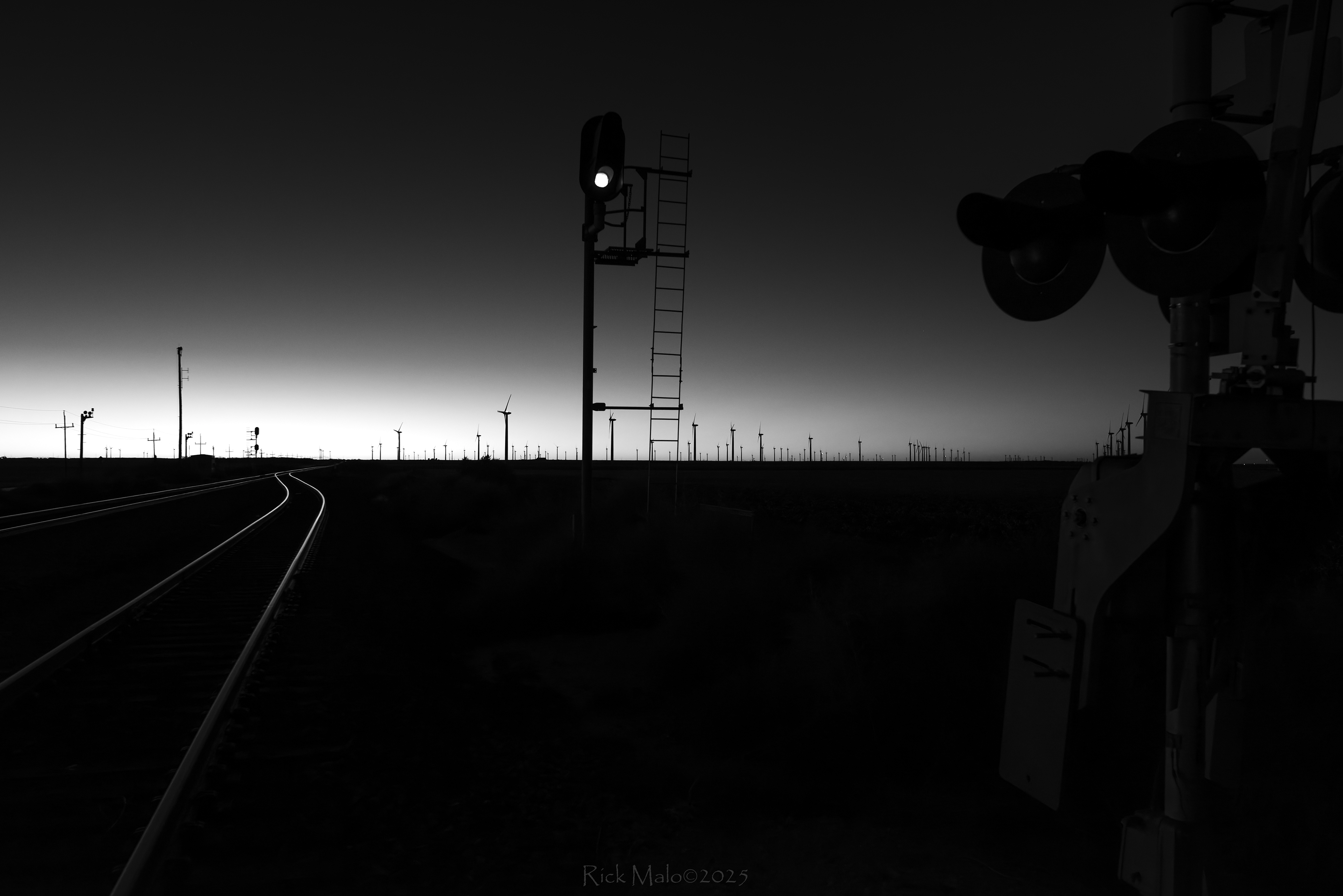 Dusk falls over the South Plains of Texas.