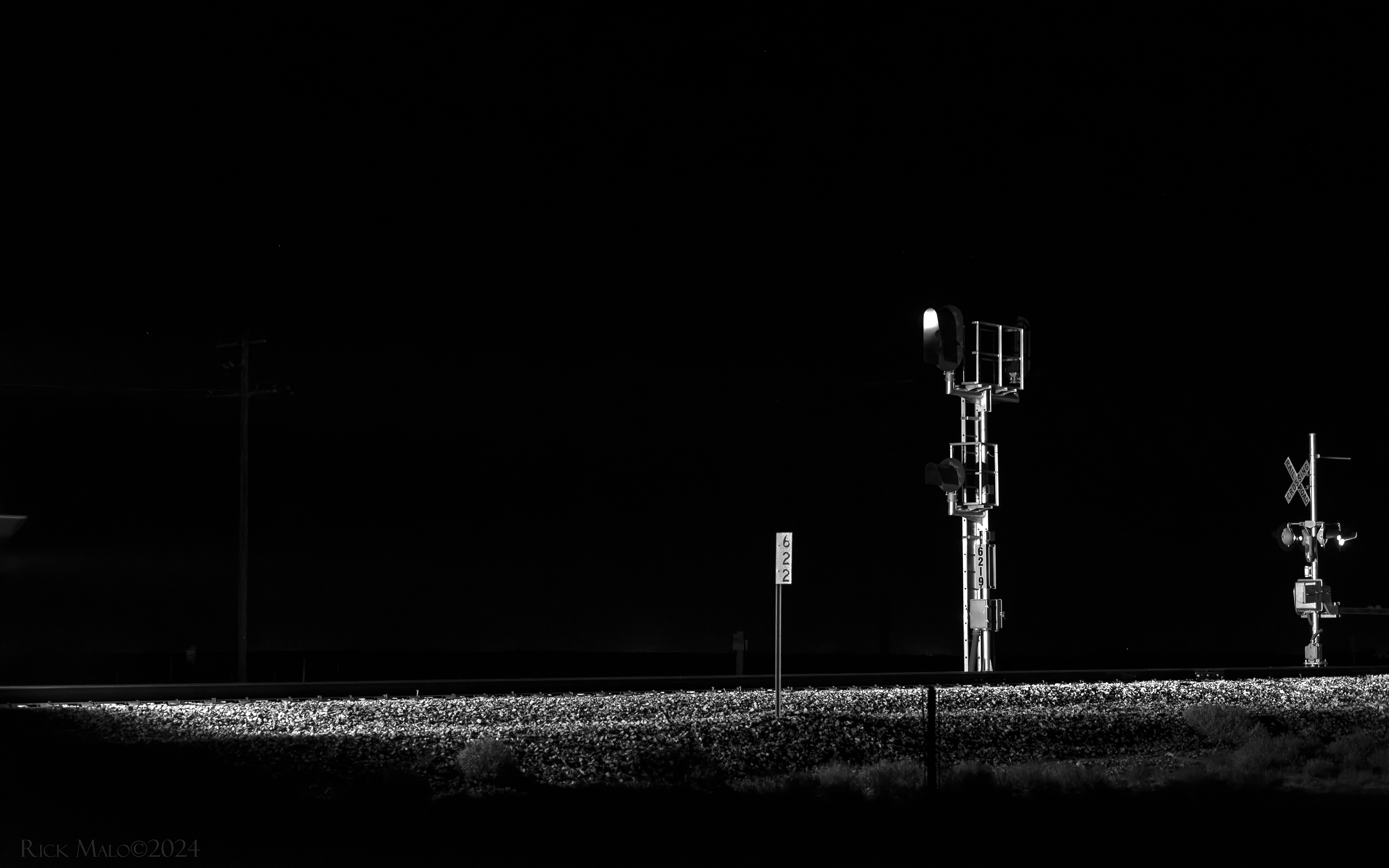 Night elements near Pyote, Texas.