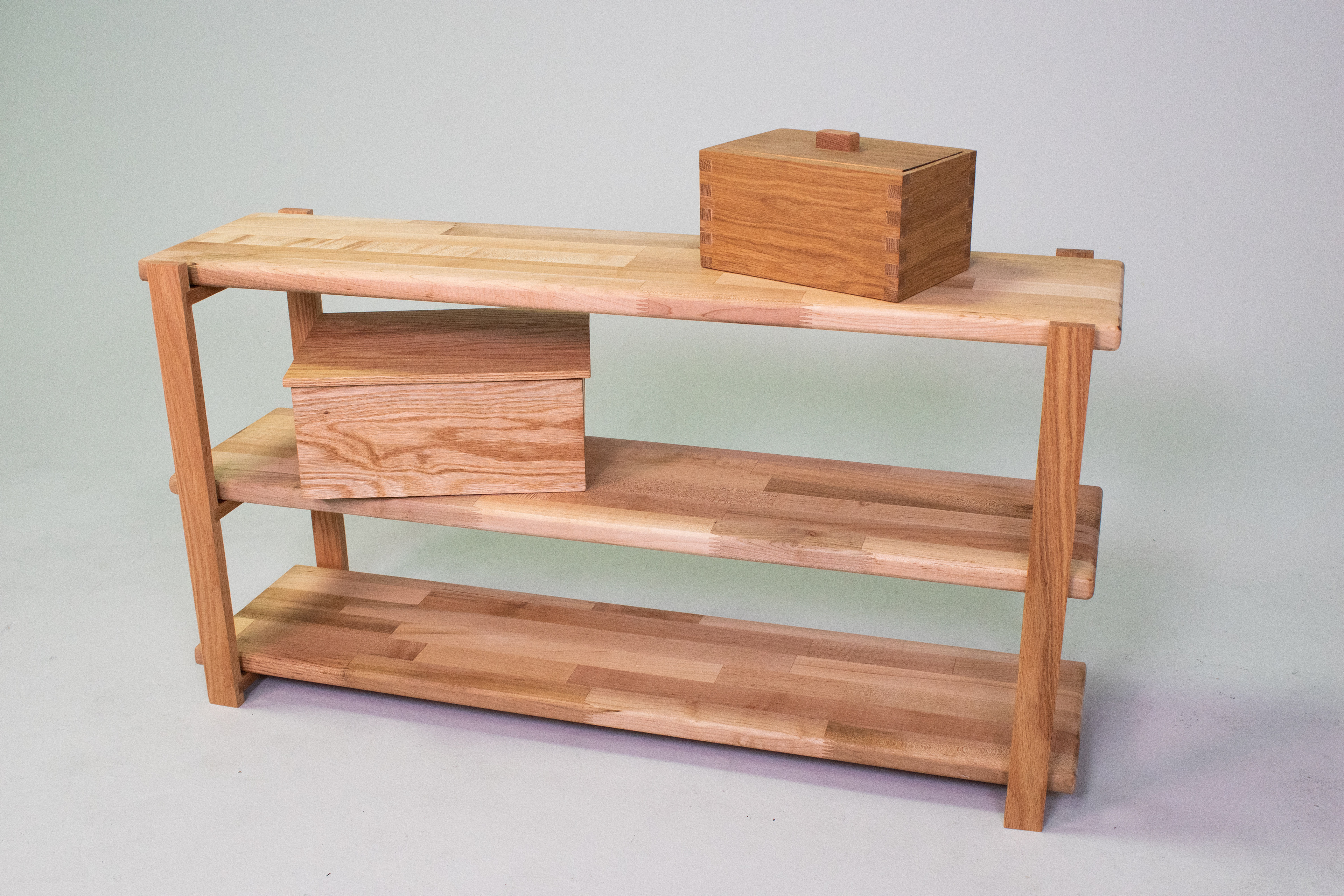 Repurposed Locker Bench Shelf