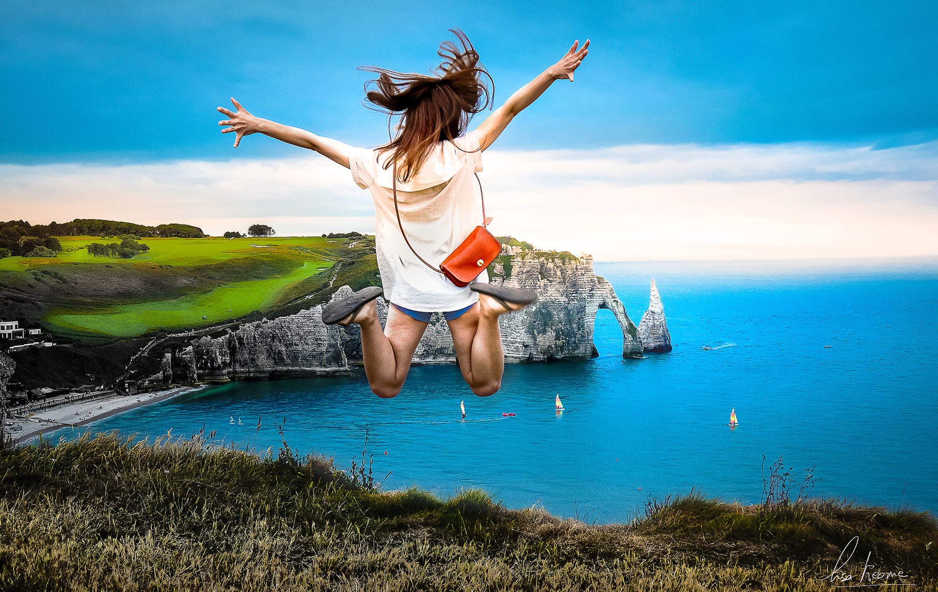 A Chinese woman - Etretat