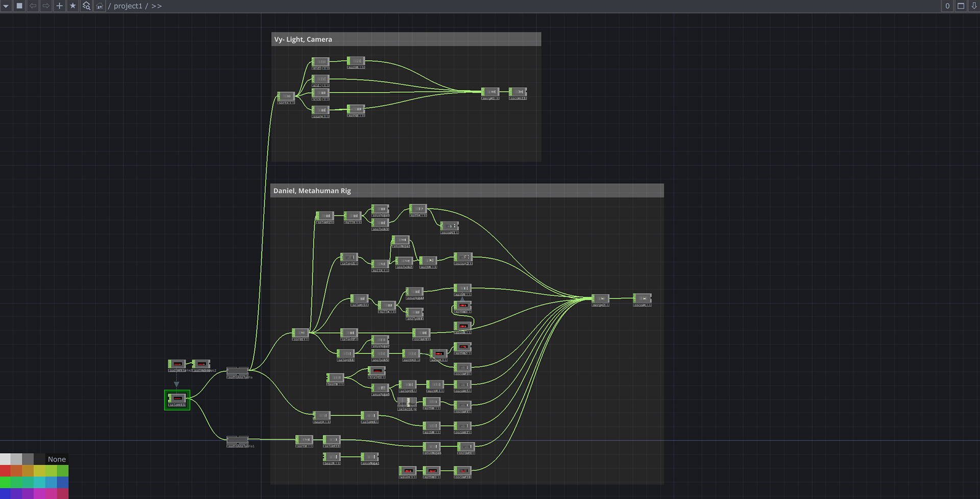 TouchDesigner network developed by Vy and Daniel