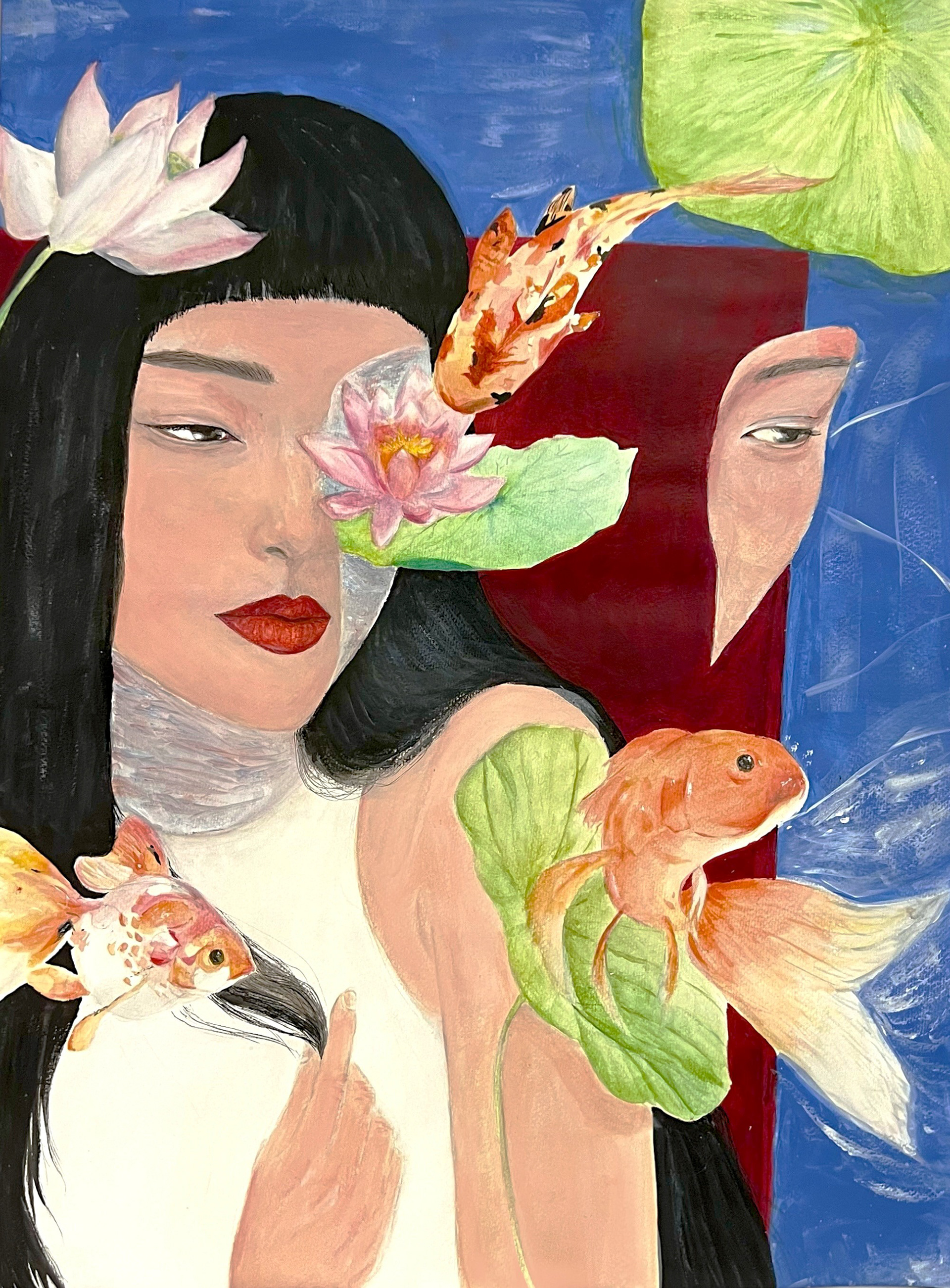 Serenity, Nov 2023, Acrylic, Watercolor, Ink, 18X24 - Student Art Showcase Fall 2023, Lone Star College, Cy Fair