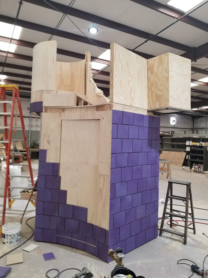 SL Castle being constructed. This shows the hidden door that led into the Center Castle.