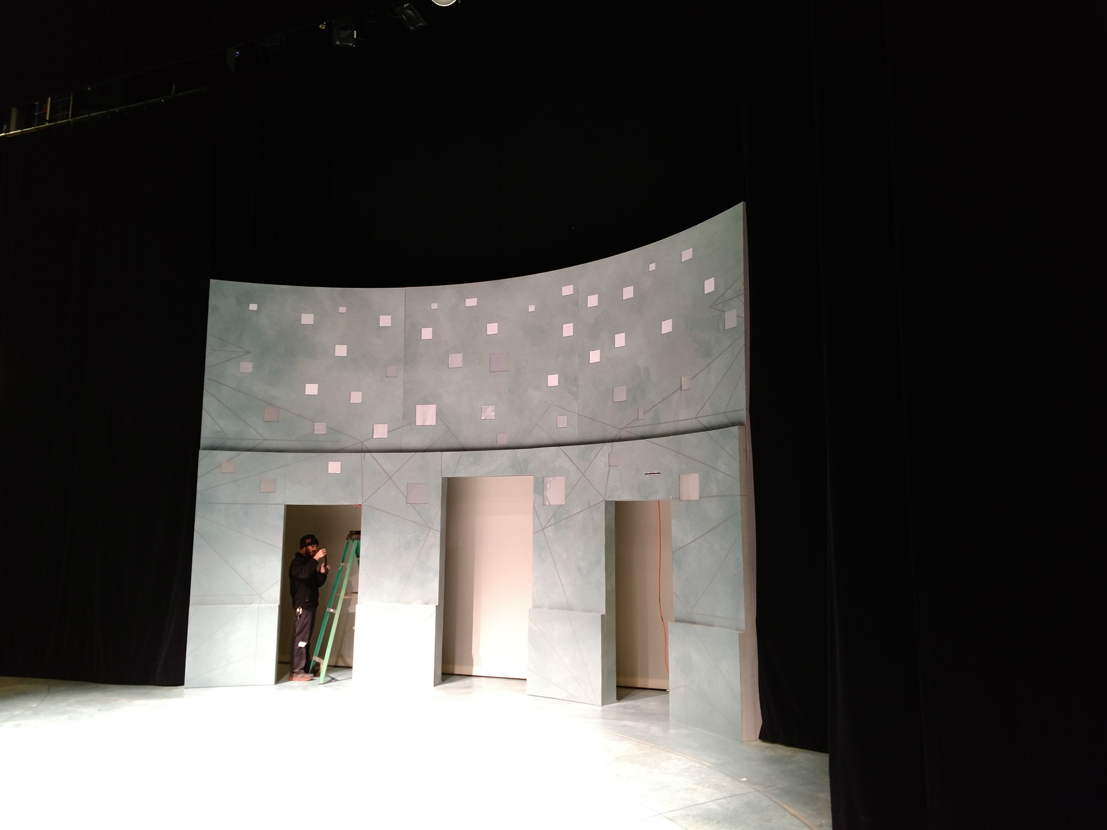 Curved Wall, installed and on stage