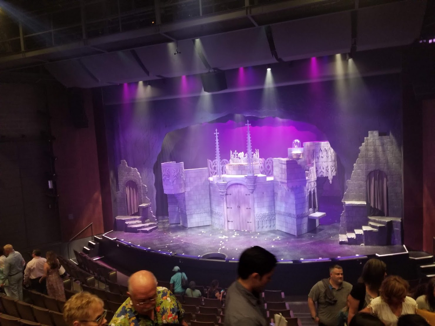 Beauty and the Beast Post show. Shows the scale of which some of these ambitions were realized. All of the castle is also on a turntable to allow for the forced perspective rolled wagons to be brought in for various scenes.
