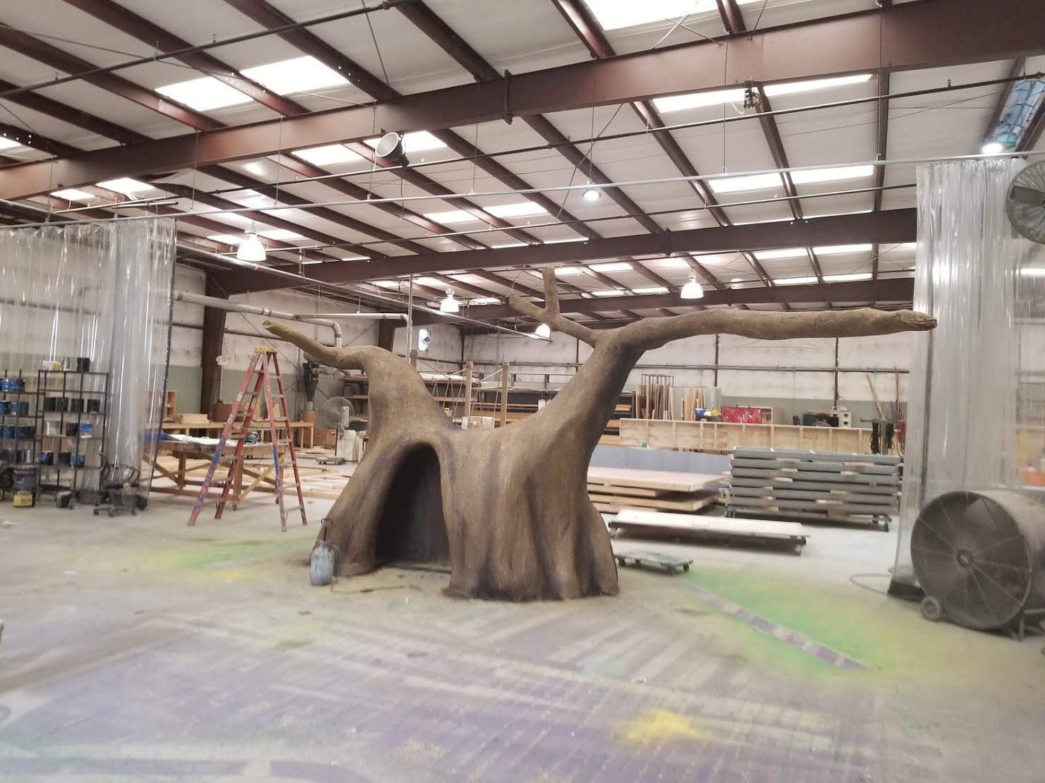 Tree- textured and painted on the shop floor before transport