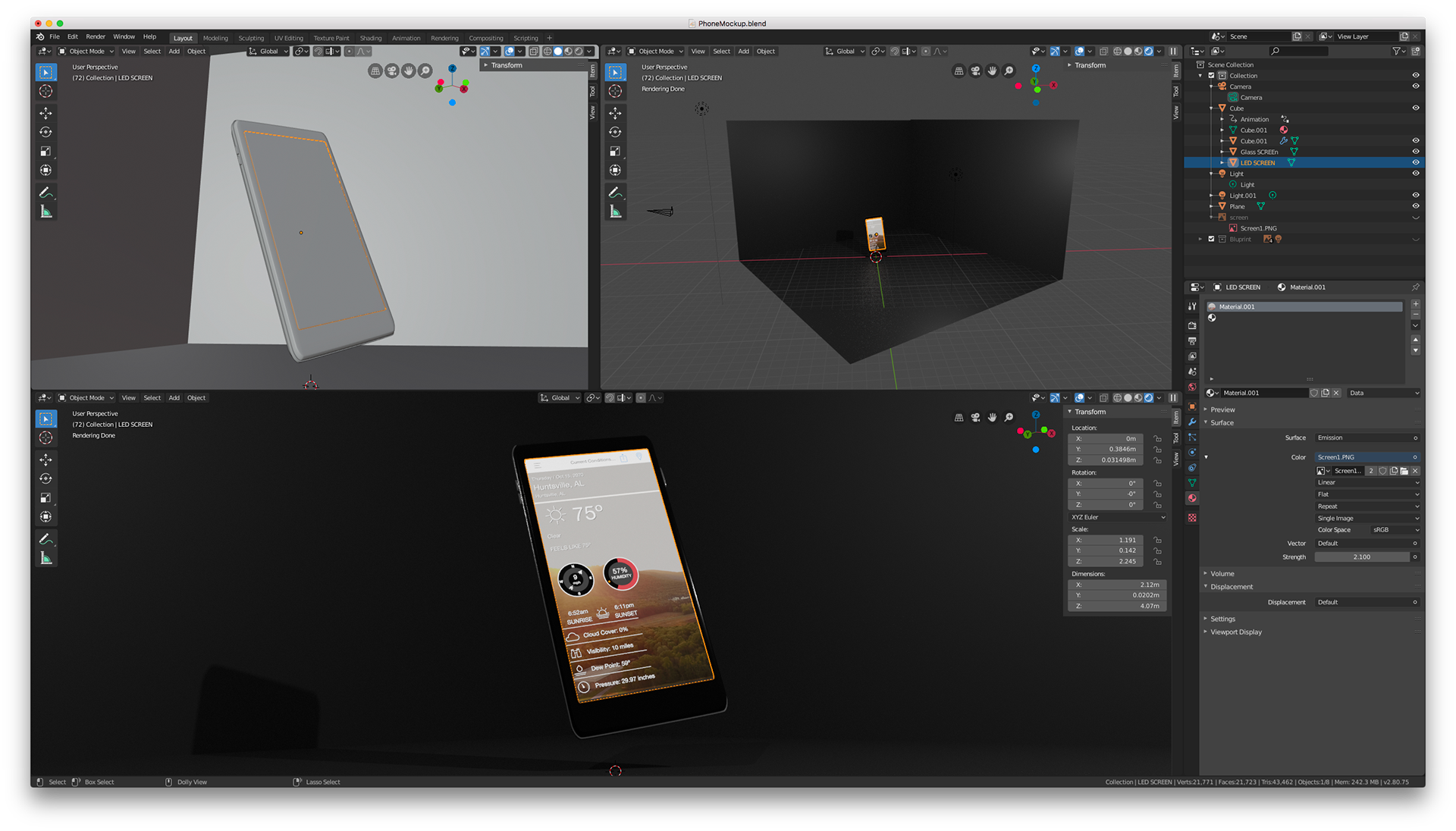 Blender smart phone mock up.