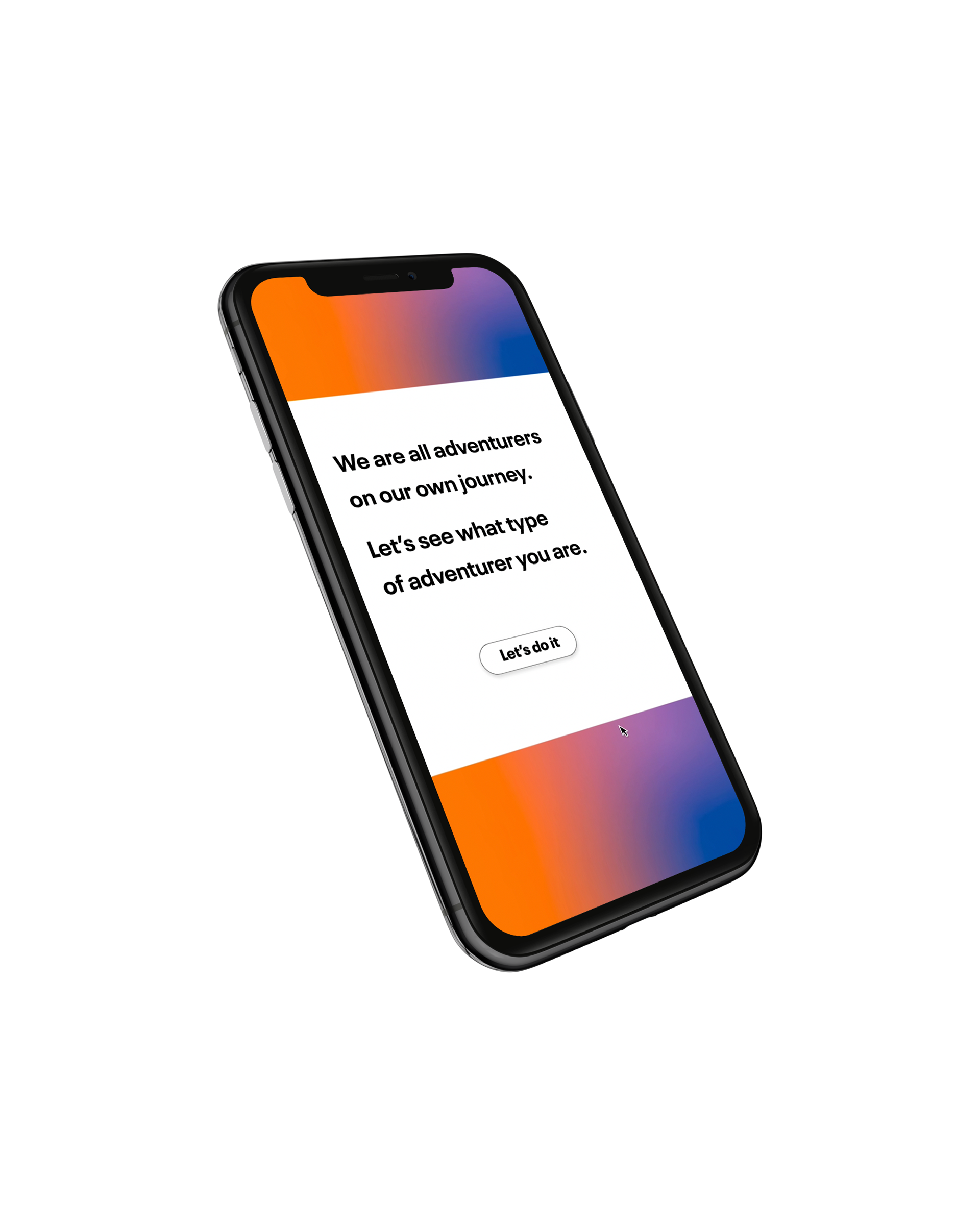 Mobile landing page for quiz