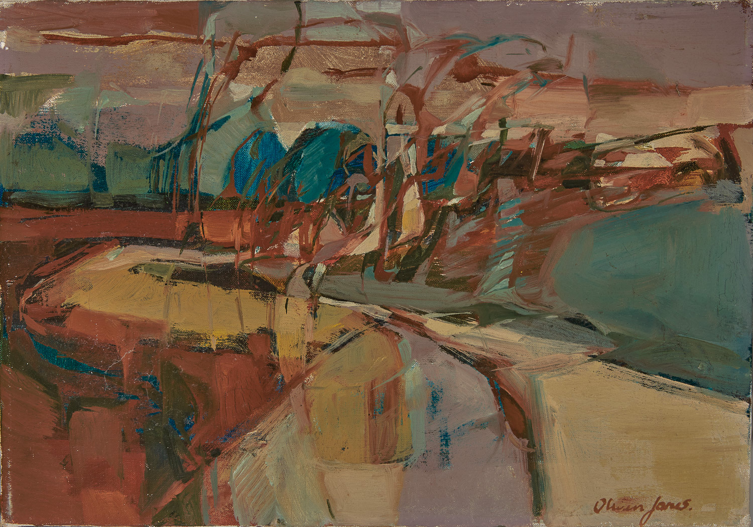 Landscape, oil on canvas, Oliver Jones.