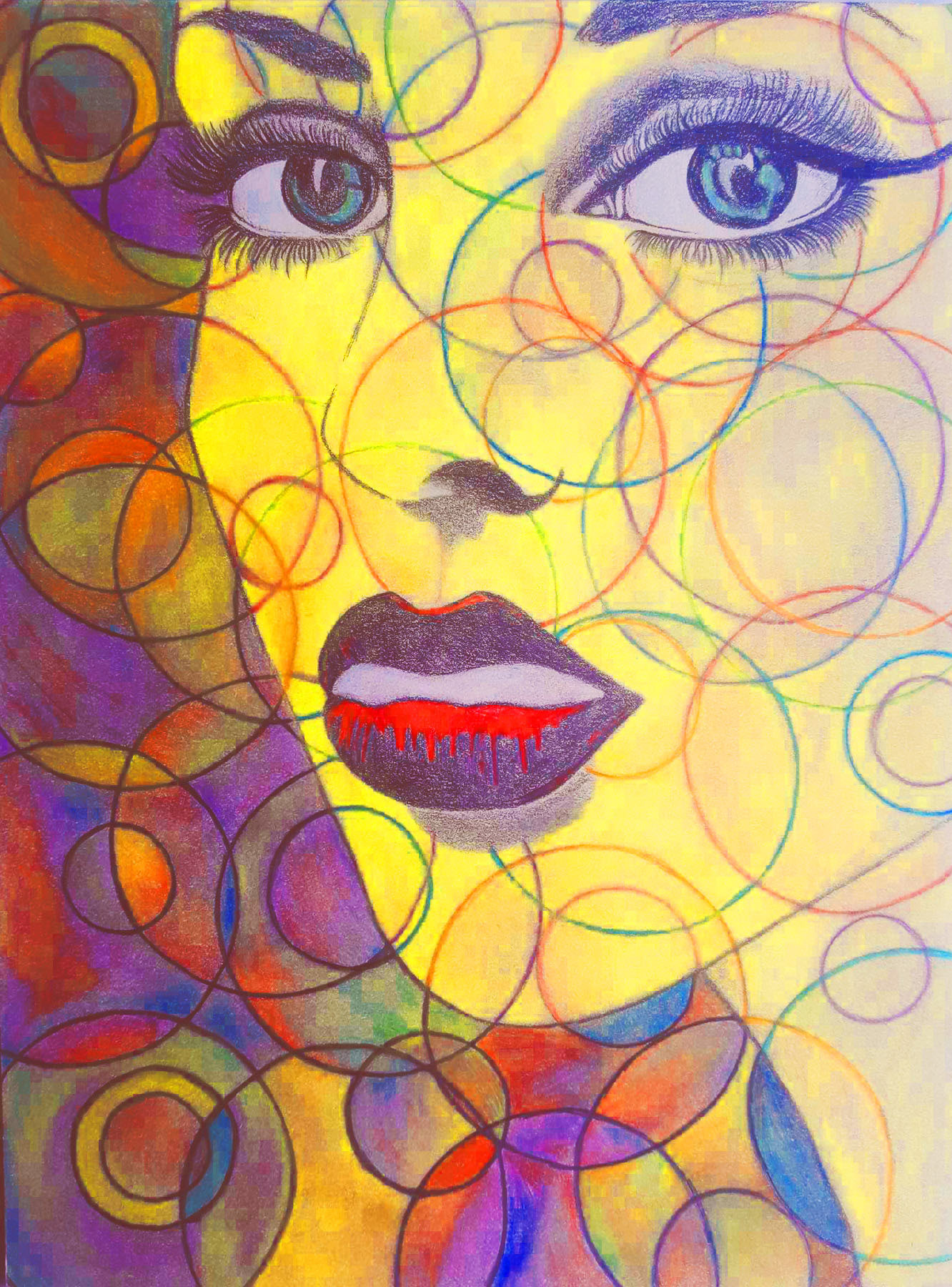 Pastel colour drawing