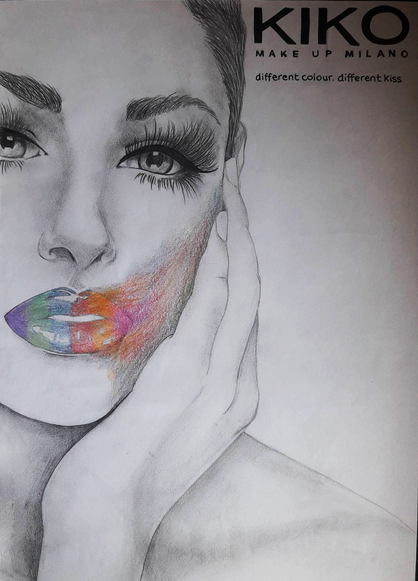 KIKO lipstick concept advert - pencil drawing