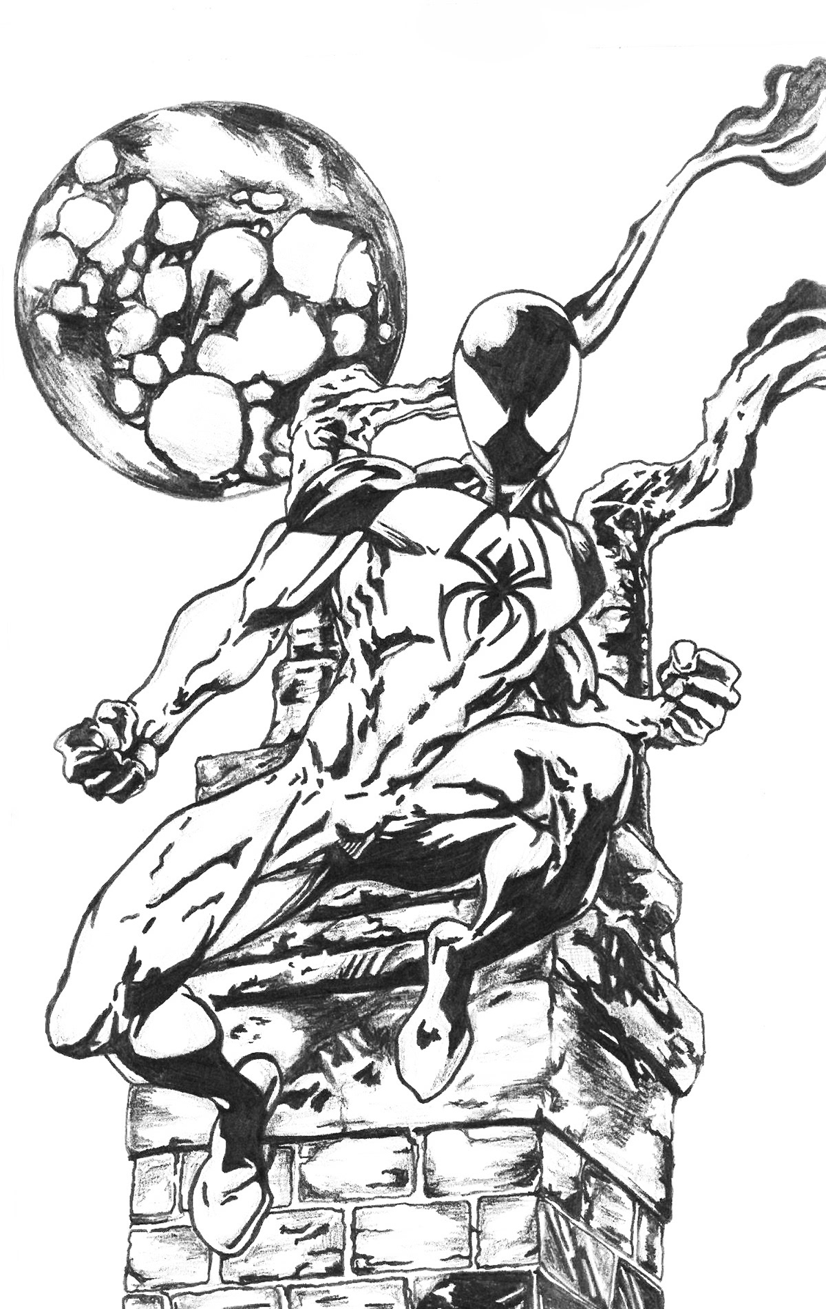 Spiderman - pen drawing