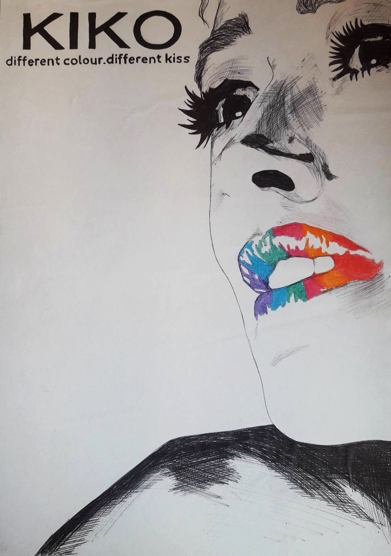 KIKO lipstick concept advert - pen drawing
