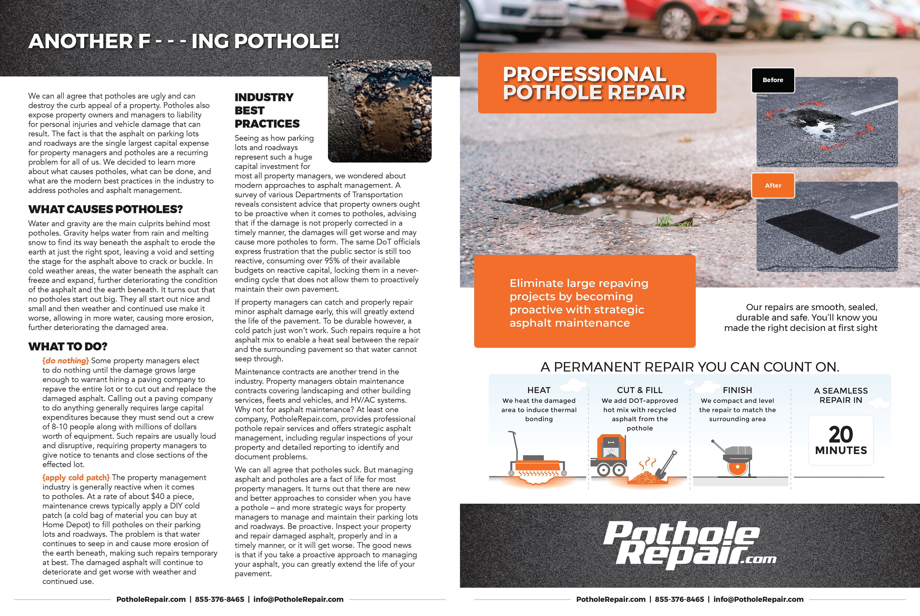 PotholeRepair.com Advertisement and Article